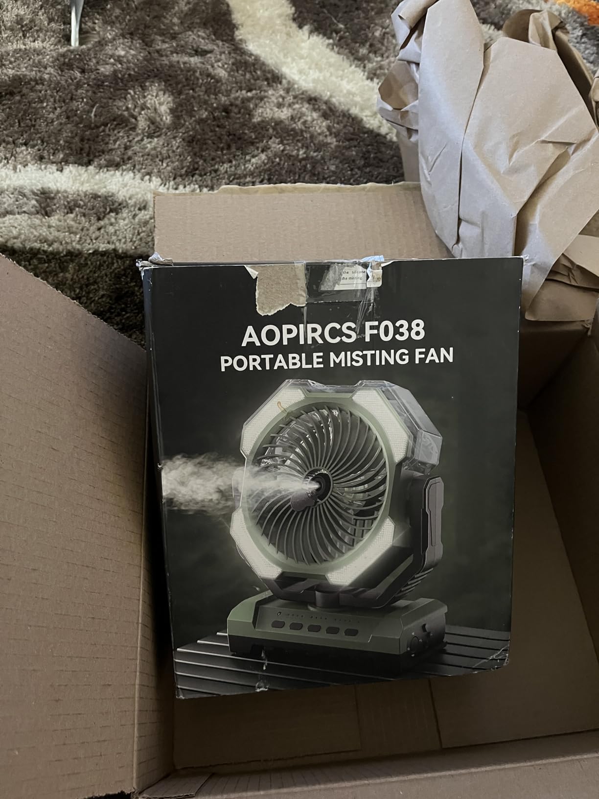 Camping Misting Fan, 24000mAh Portable Battery Powered Fan with Mist, Light customer photo 1