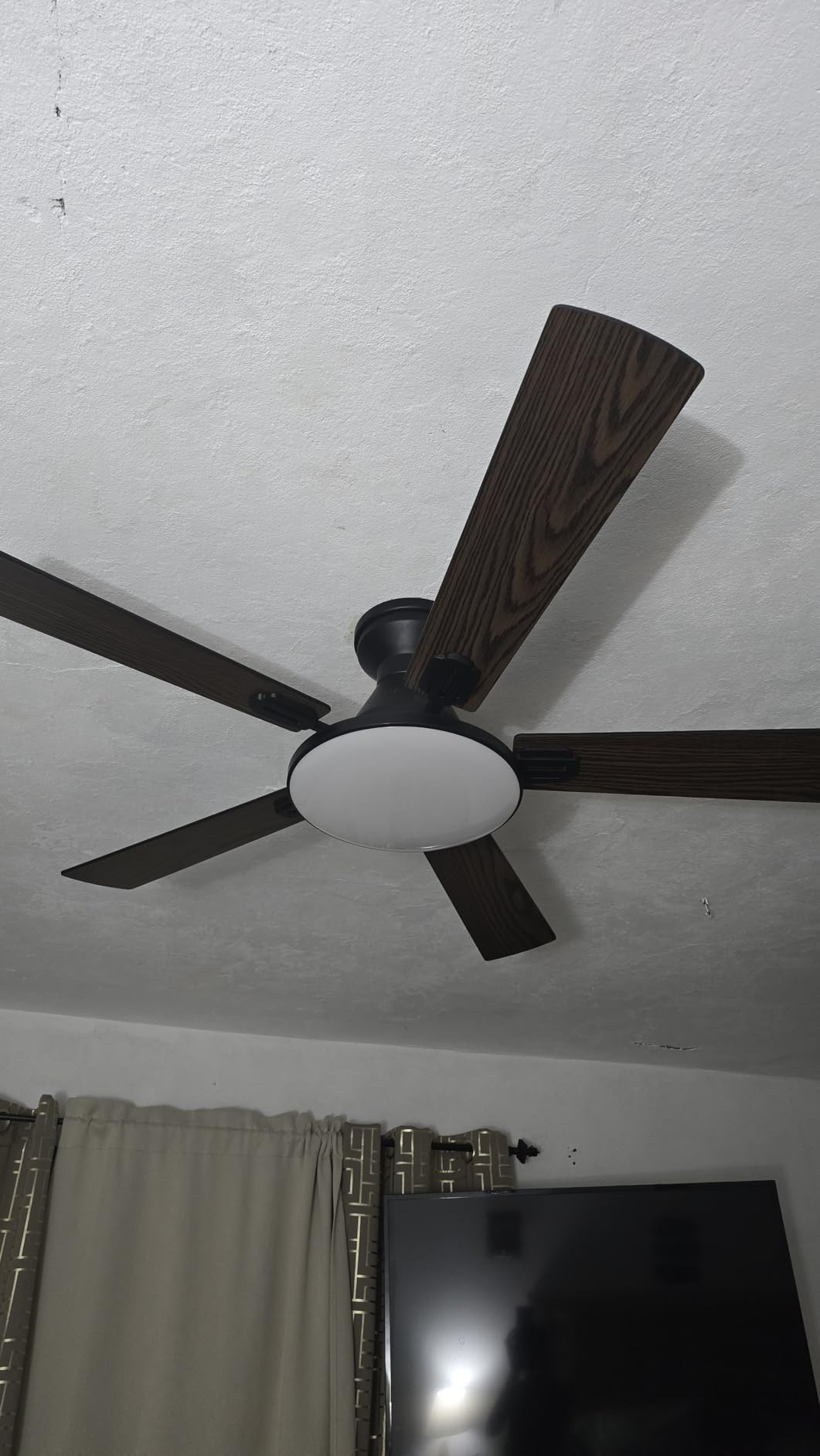 Passky 52 Inch Black Low Profile Ceiling Fans with Lights and Remote | Flush mount, 3-color dimmable light, quiet reversible DC motor, easy install, memory, APP, bedroom, covered outdoor areas customer photo 1