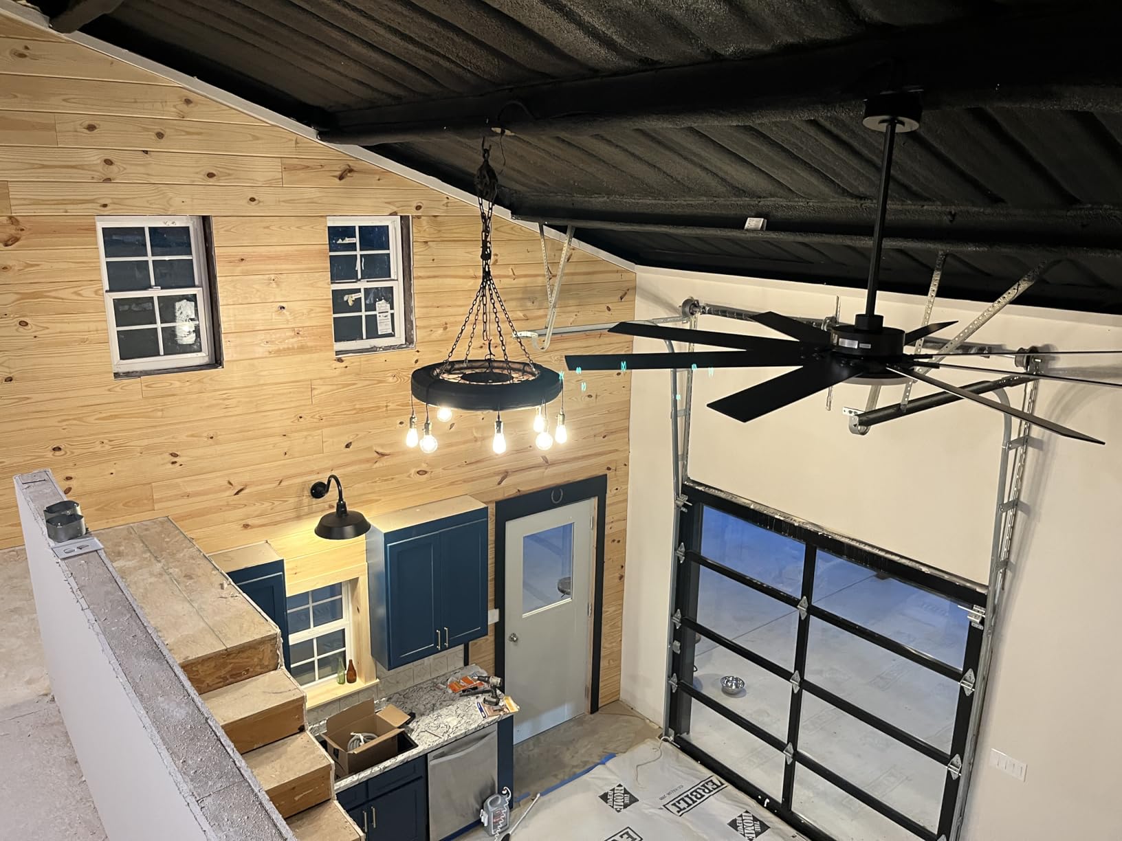 Passky 52 Inch Black Sleek Ceiling Fans with Lights, Remote Control | 3-color dimmable light, quiet reversible DC motor, easy install, memory, Timer, APP, bedroom, covered outdoor areas customer photo 1