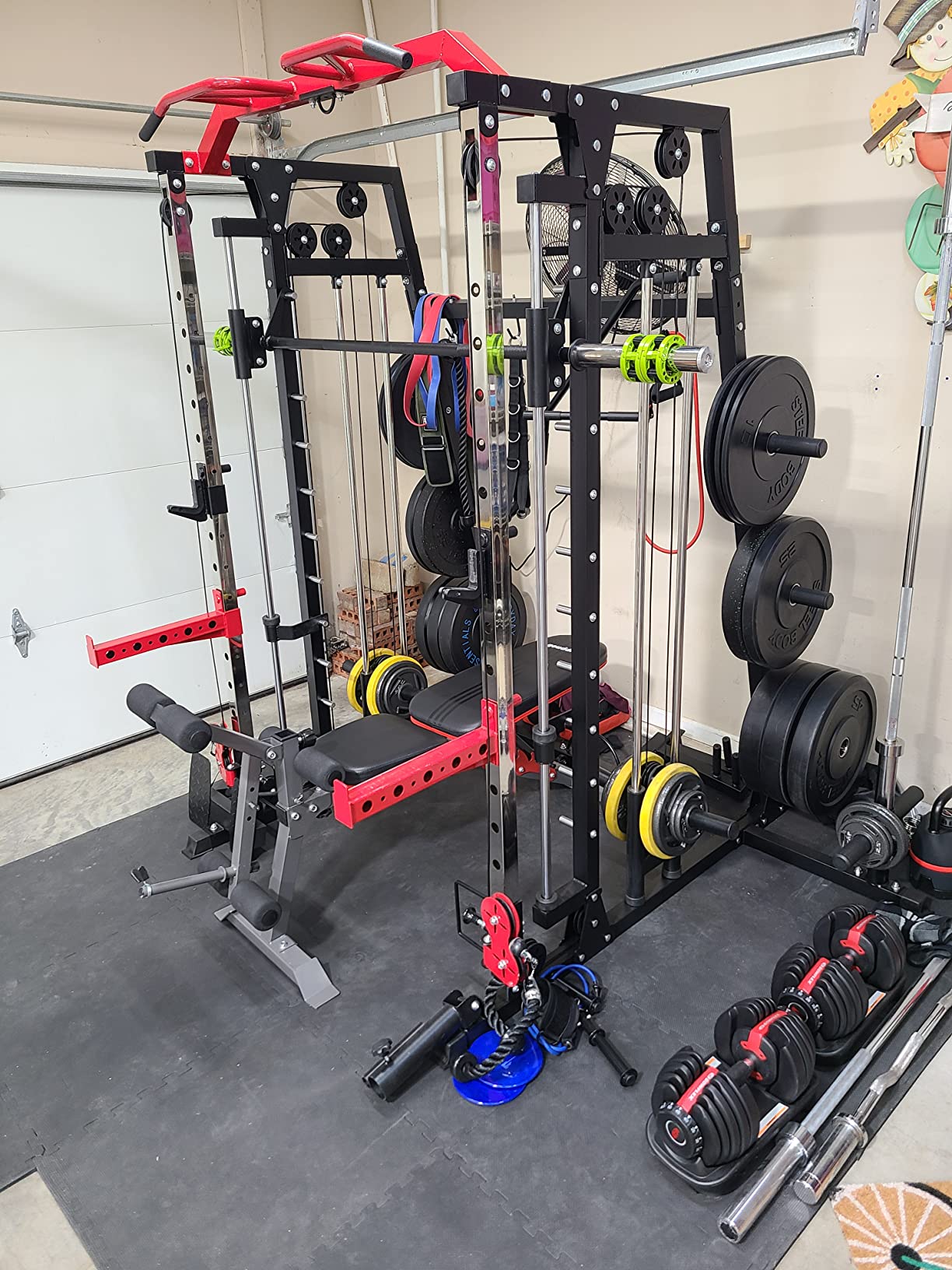 Mikolo M4 2.0 Smith Machine, 2200lbs Squat Rack with LAT-Pull Down System & Cable Crossover Machine, Training Equipment with Leg Hold-Down Attachment customer photo 2