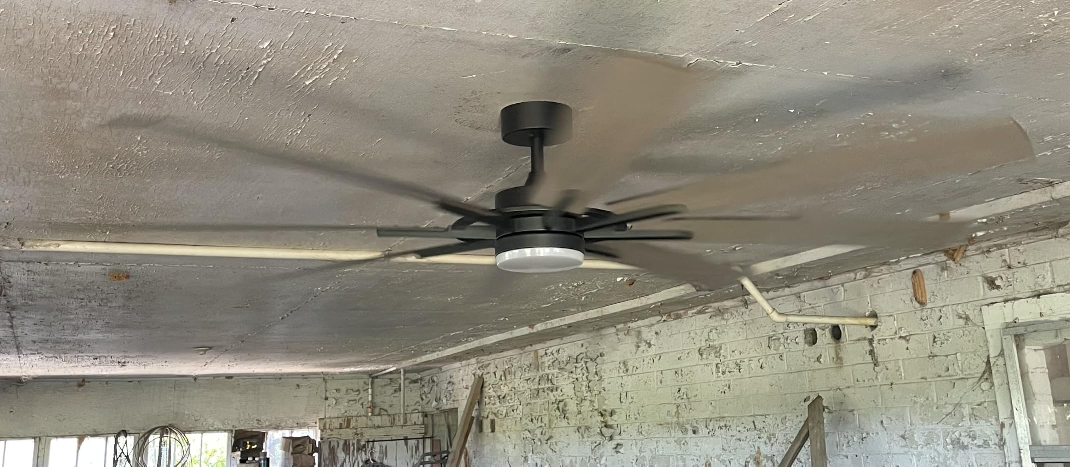 Large Ceiling Fans with Lights: Modern 72 Inch 8 Blade Outdoor Ceiling Fan with Remote APP Control - Dimmable Black Big Fan Light Indoor Reversible 6 Speed Quiet DC Motor customer photo 1