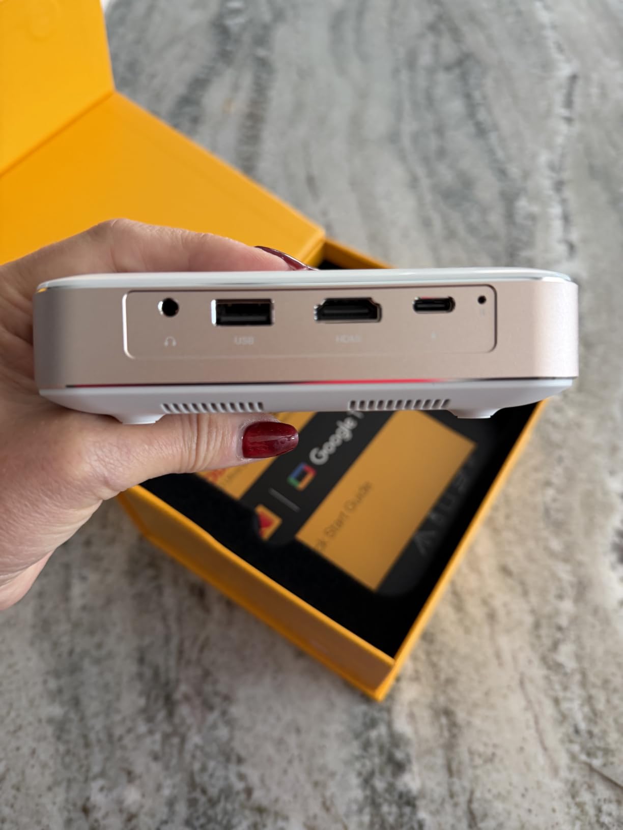 KODAK Luma 500 Mini Projector, Movie Projector, Google TV, White, Built-In Streaming, 2 Hr Eco Mode, Native 1080p, 4K Input, Auto Focus & Keystone, For Tracing & Drawing, TV Projector customer photo 1