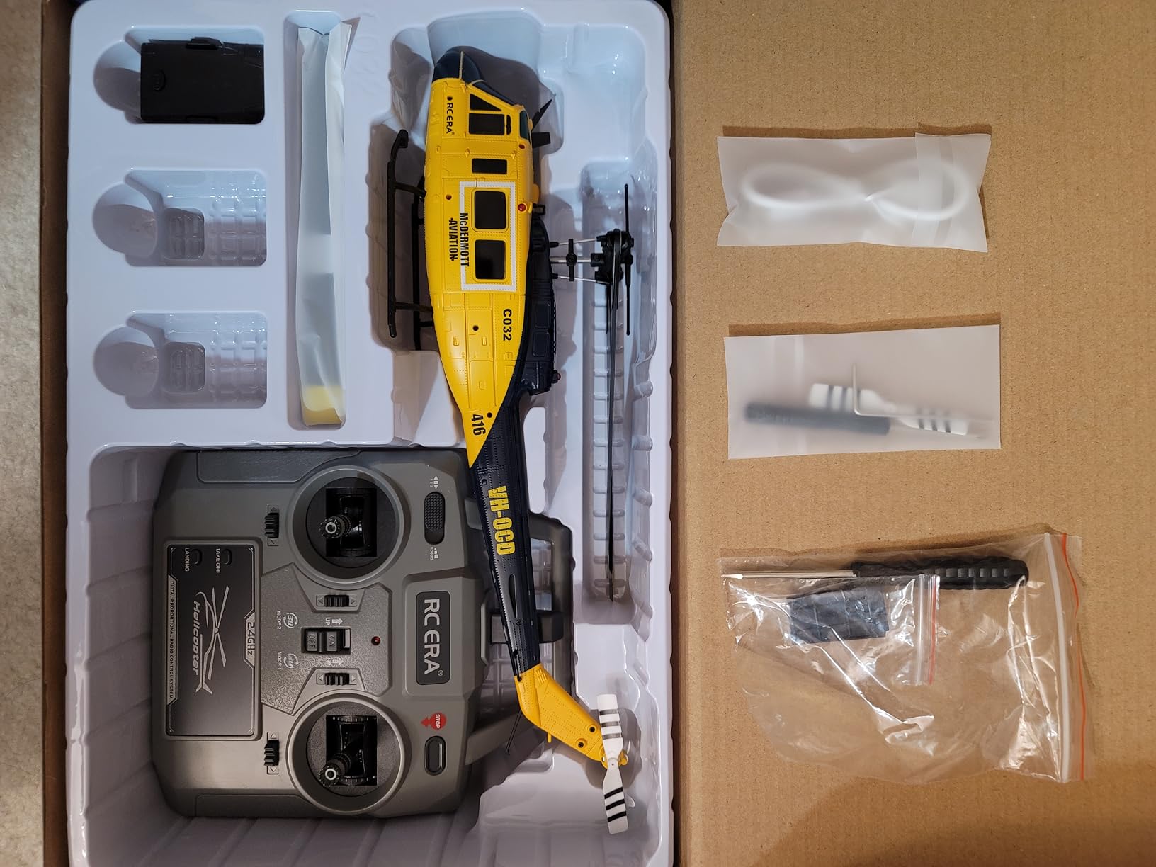 RC ERA C032 UH-1 Huey Helicopter - Remote Control Helicopters for Adult, 1/48 Sacle 2.4G 6CH Gyro Stabilized Aircraft with Altitude Hold & Optical Flow,3D Stunt Drone (Yellow) customer photo 1