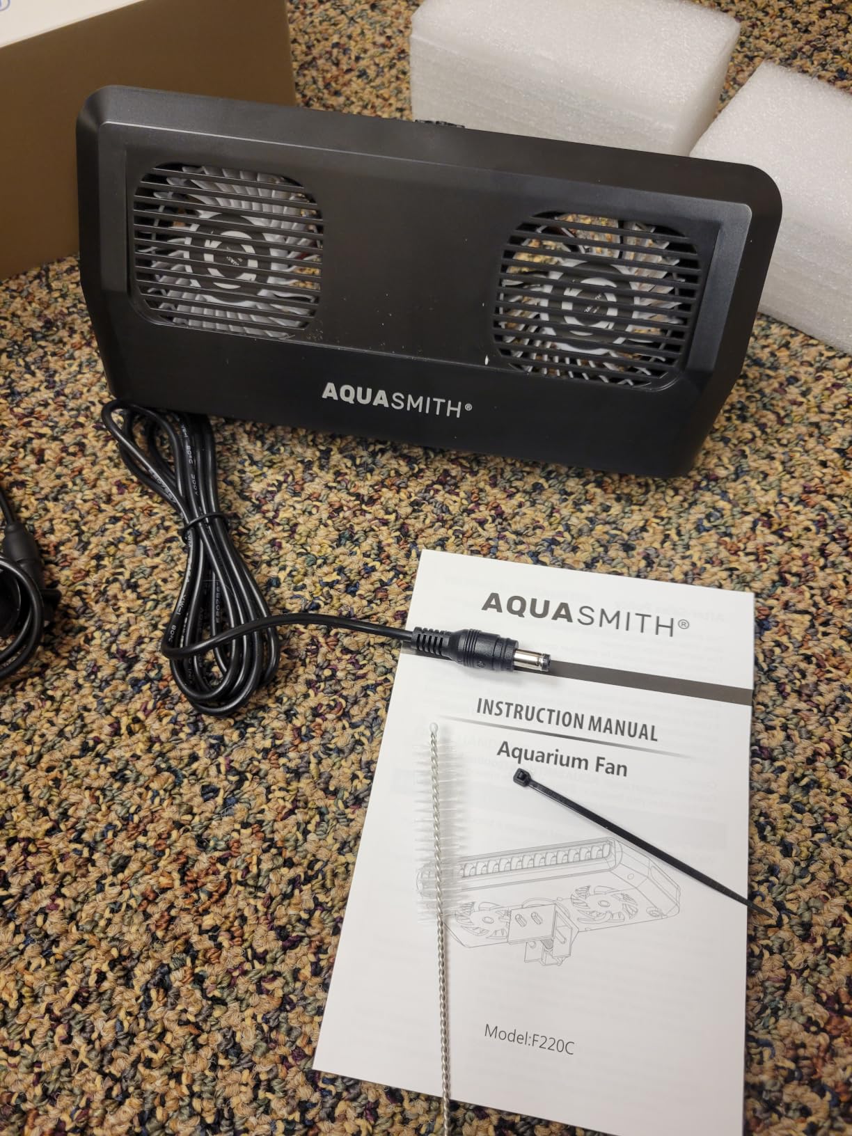 AQUASMITH Aquarium Chiller Fan,Fish Tank Cooler with Temperature Control,Minimum Setting 59℉,Auto Start/Stop,Refrigeration Effect 3-7℉,3-Speed Modes,for Axolotl Seawater Freshwater Coral Grass Tank customer photo 2