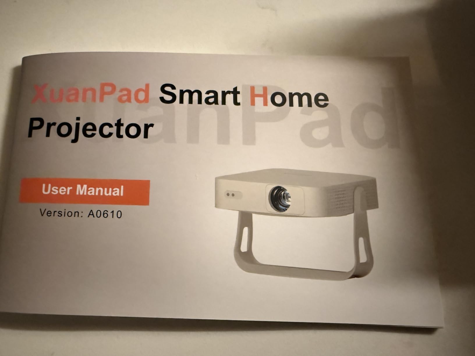 [Officially-Licensed App & Auto Focus] White Smart Mini Projector with WiFi and Bluetooth, XuanPad 4K Support Movie Projector, Portable Native 1080P Outdoor Projector with 360° Stand customer photo 2