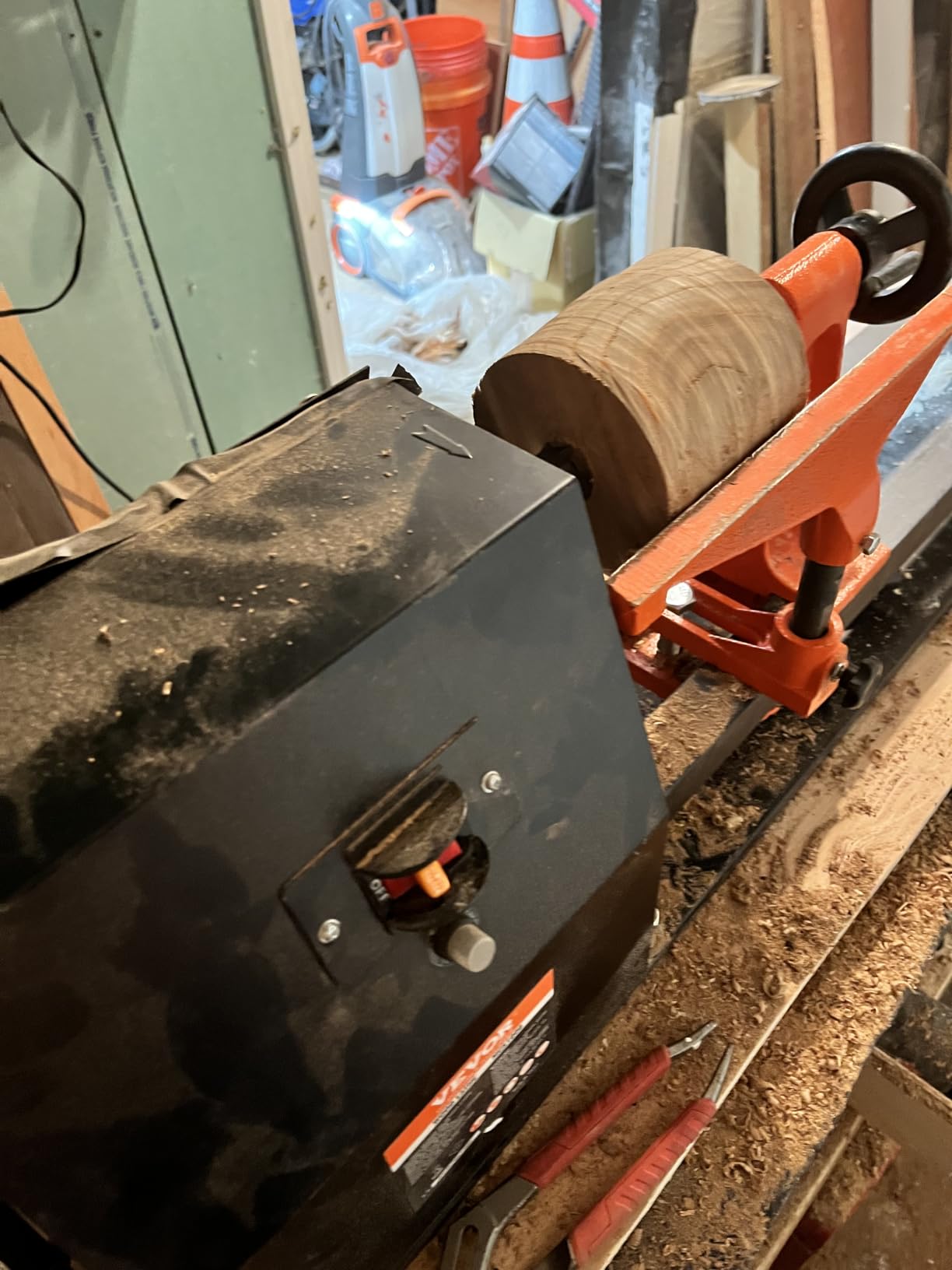 VEVOR Wood Lathe, 6Amp 1 HP Benchtop Wood Lathe Machine with 150 to 3800 RPM Variable Speed 12 x 18