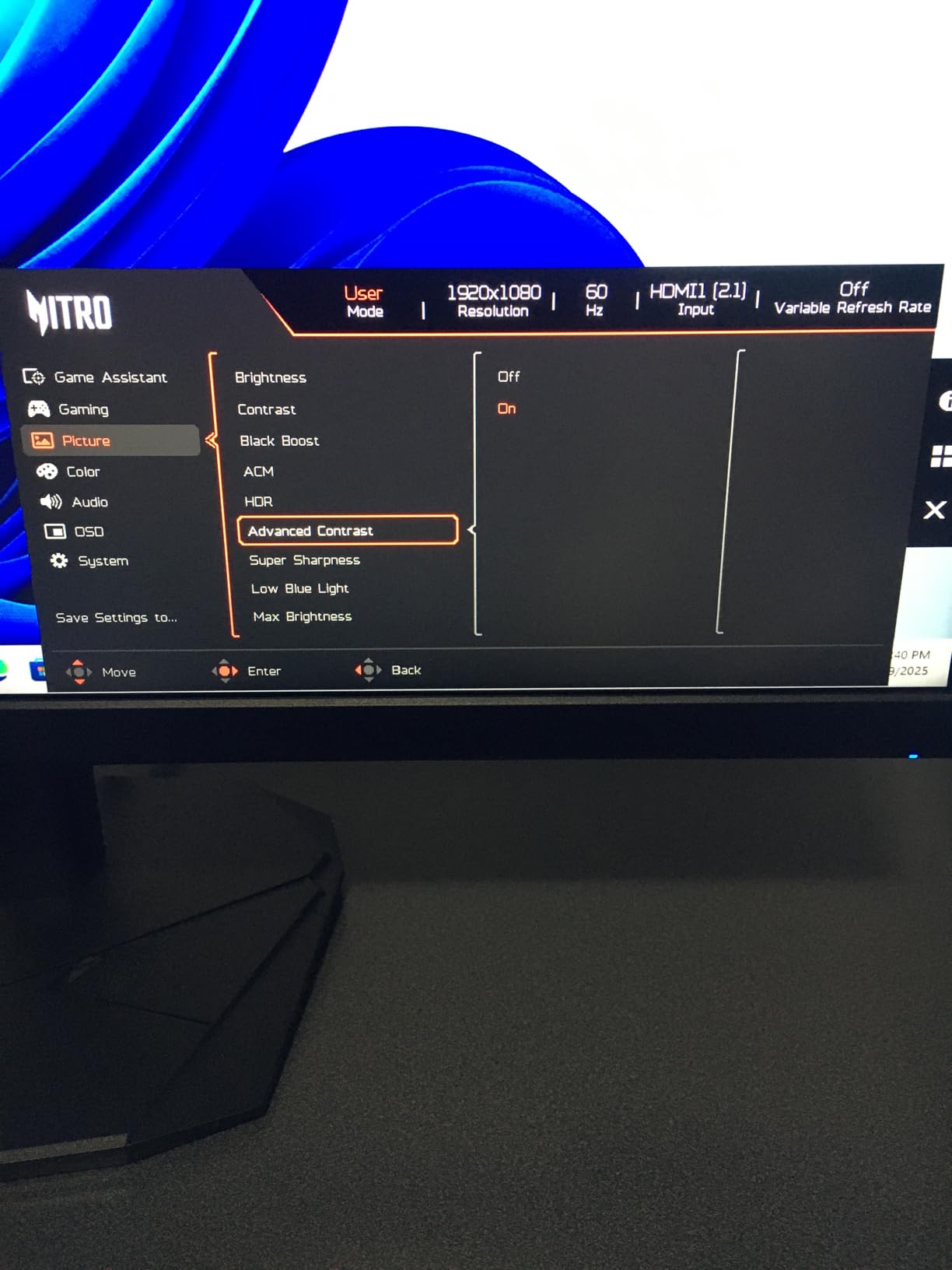 Acer Nitro 27in QHD 2560x1440 IPS 320Hz Gaming Monitor KG271U F3bmiipx | 0.5ms, AMD FreeSync Premium, 2xHDMI 2.1, DisplayPort, Speaker, Bluelight Filter, Flickerless Technology customer photo 2