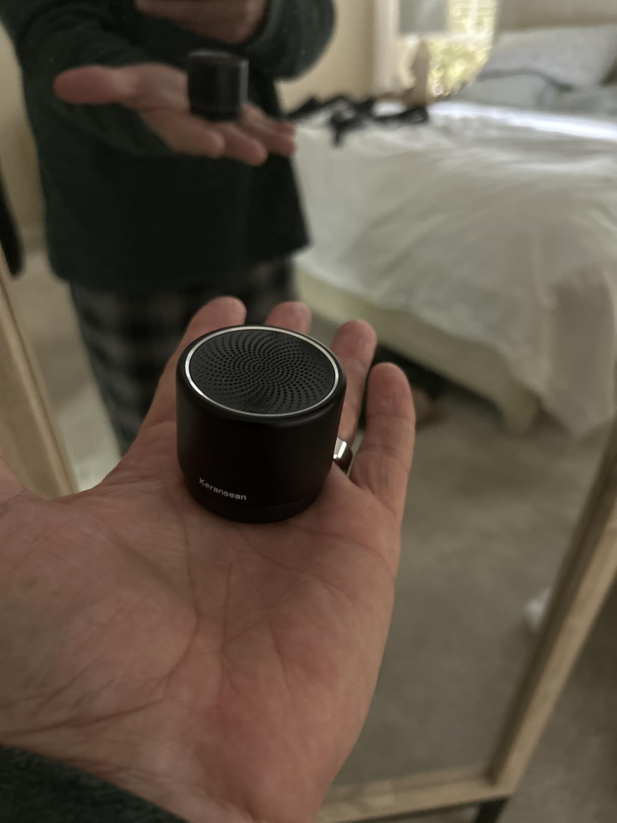 Portable Bluetooth Speaker 5.4, Mini Speaker with Noise Reduction Mic, Black | 12H Battery Life, Metal Cover, TWS Pairing, Wireless Speaker with RGB Lights for Home/Travel/Outdoor/Car/Beach by Music Lovers customer photo 1