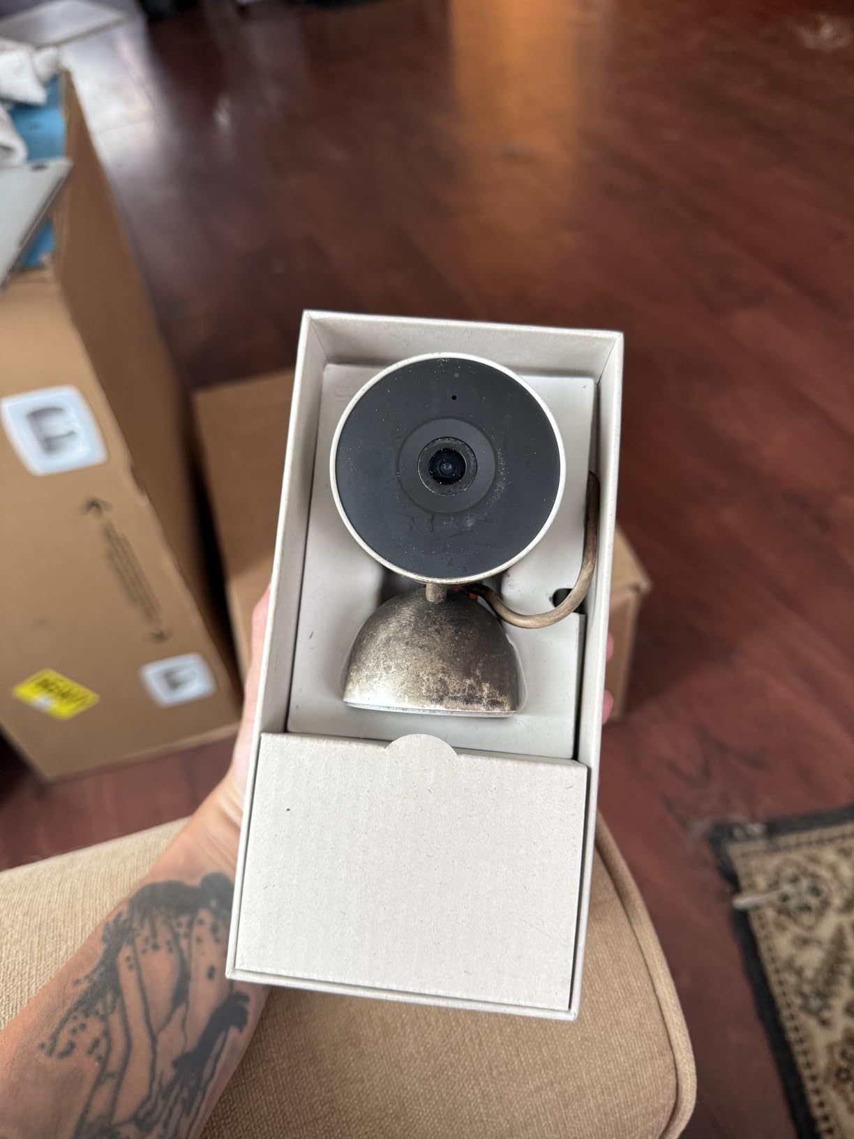 Nest Cam Indoor (Wired, 3rd Gen) - Security Camera - 2025 - Snow | 2K video, motion detection, color night vision, 2-way audio, works with Google Home and Gemini, intelligent alerts customer photo 2
