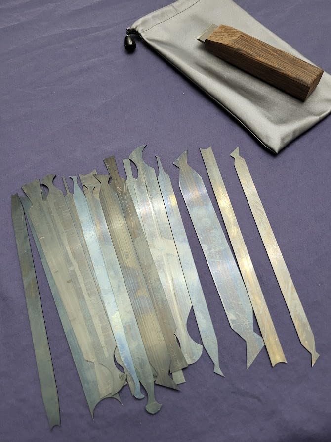 17PCS card scraper woodworking Cabinet scraper card Set for woodworking multi burnisher ,Blue Spring Steel, bevel knife deburring tools for Contour compact spaces detailed wood finishing customer photo 1