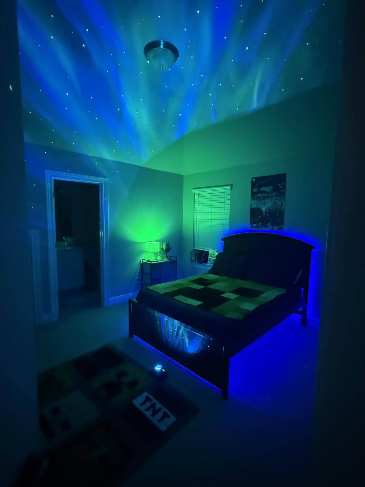 Northern Galaxy Light Aurora Projector, Star Projector with 33 Light Effects, Starry Nebula LED Lamp for Bedroom with Remote Control, White Noise, Kids/Adults Room Decor, Bluetooth Speaker for Parties customer photo 1