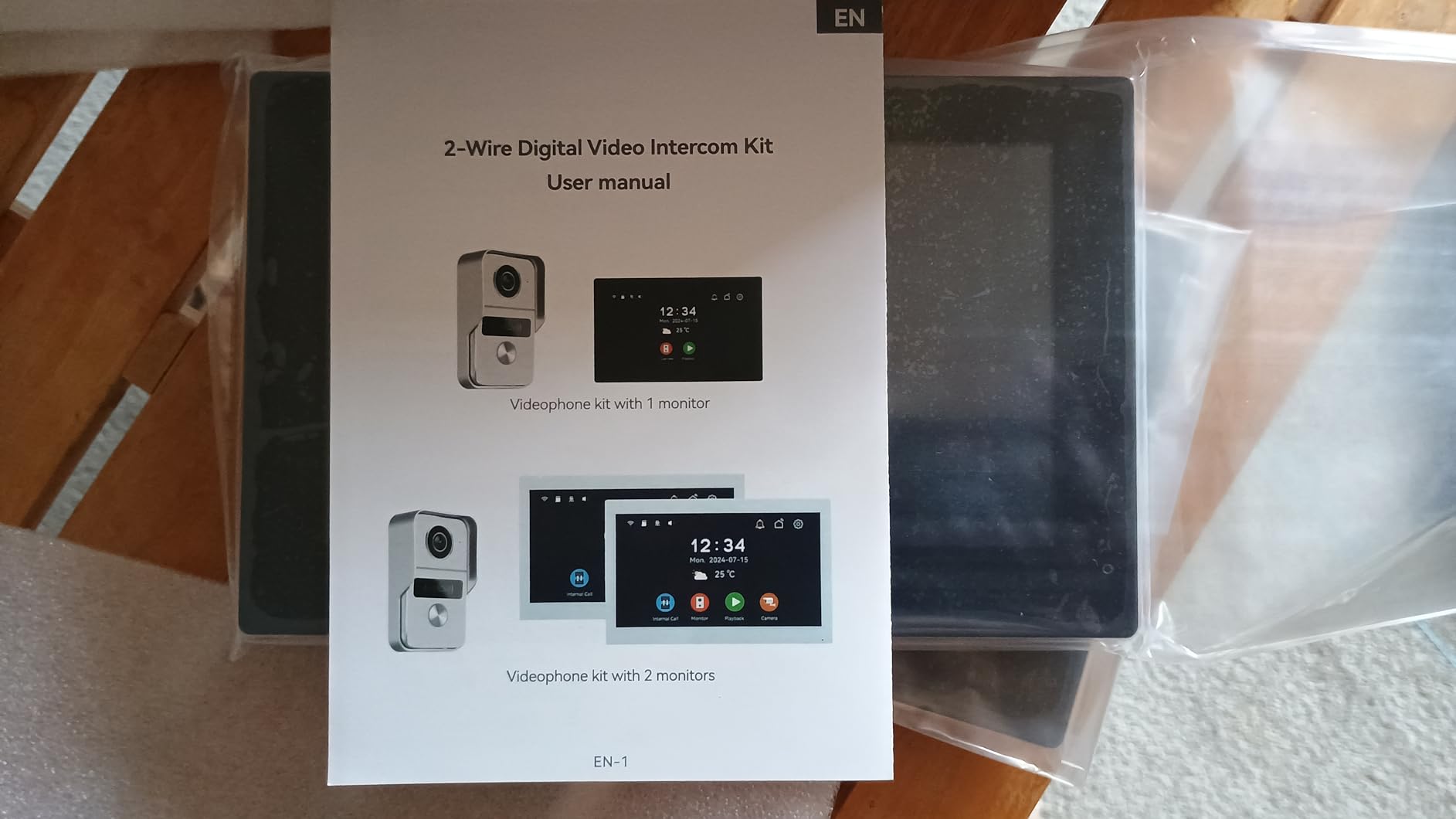 Wired Video Doorbell Apartment Intercom System, 1080P Doorbell Camera, 7-inch Touch Screen, Night Vision, Remote Unlock, Two-Way Intercom for Villa, Home, Office, with 1 Camera and 2 Monitors customer photo 2