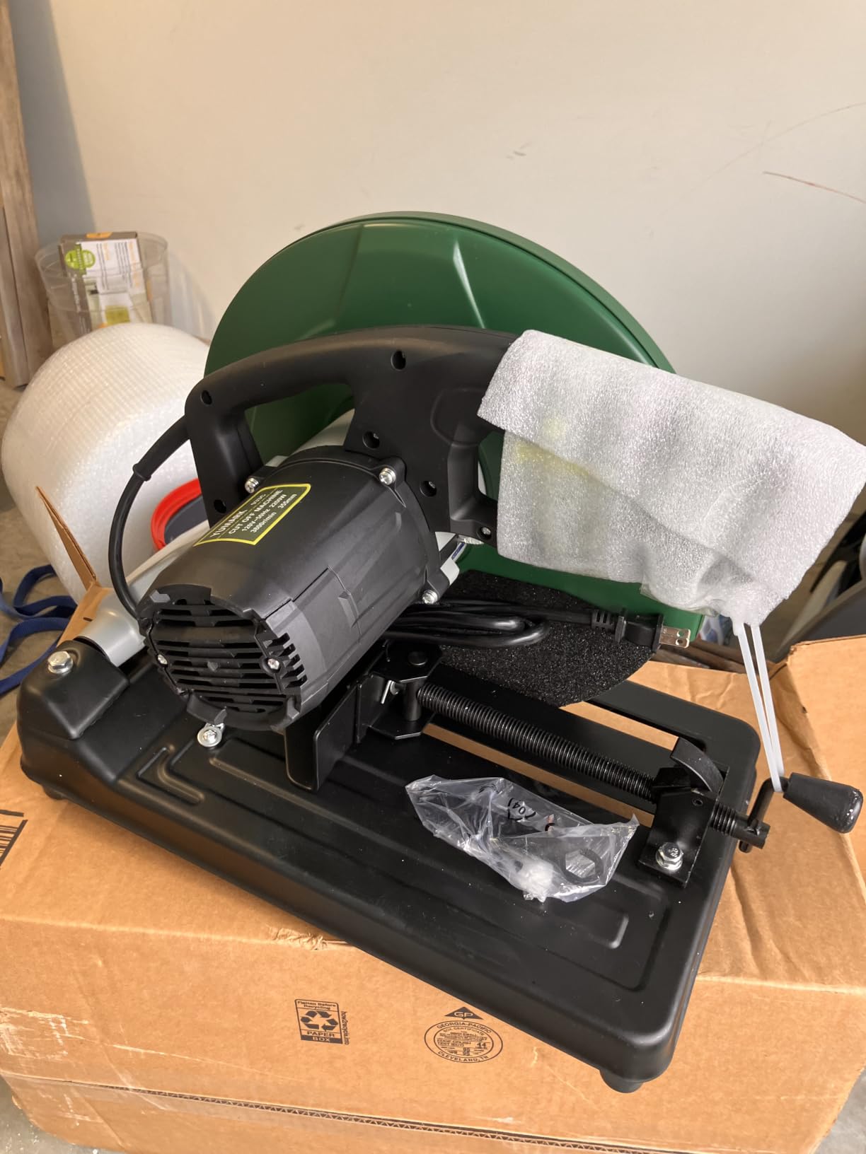 Abrasive Chop Saw, 2200W 3800RPM Steel Cutting Machine, Metal Cutting Saw with 14in Blade for Rebar, Angle Steel, Hollow Pipe Cutting customer photo 1