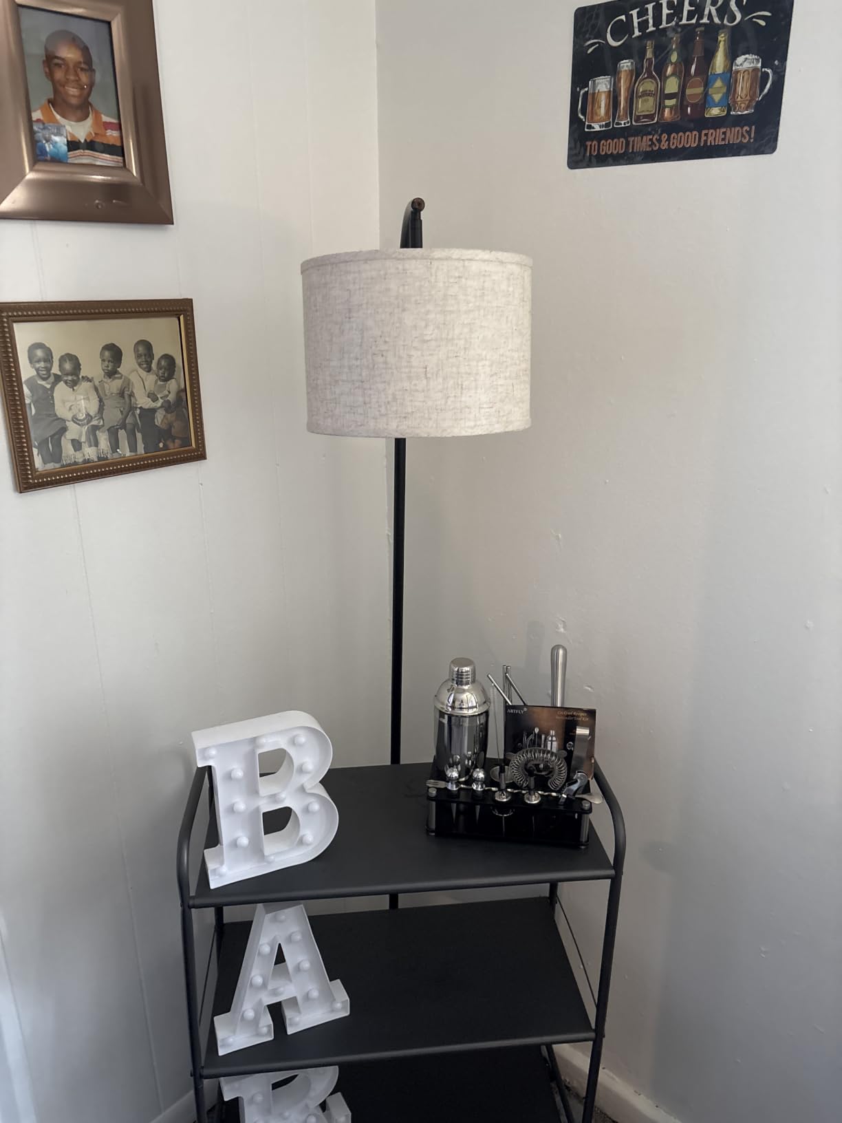 Floor Lamp for Living Room, Standing Lamp, Floor Lamp with Linen Lampshade for Home Décor, Office, Bedroom (Bulb Included) (Rose Gold) customer photo 1