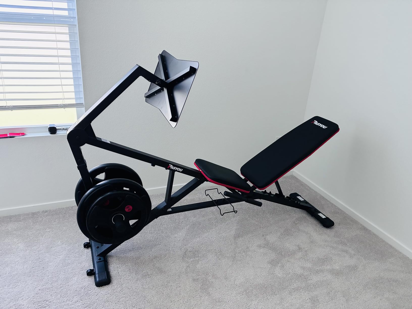 PASYOU Adjustable Weight Bench Leg Press Machine for Home Gym customer photo 1