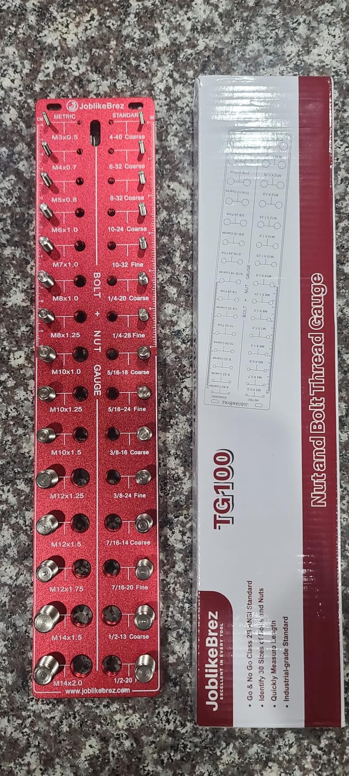 Thread Checker, 60pcs Nut and Bolt Thread Checker, 30 Inch & 30 Metric Box Set Thread Gauge, Thread Checker Standard and Metric Suitable for Size Checker of Bolts or Nuts in Narrow Areas customer photo 1