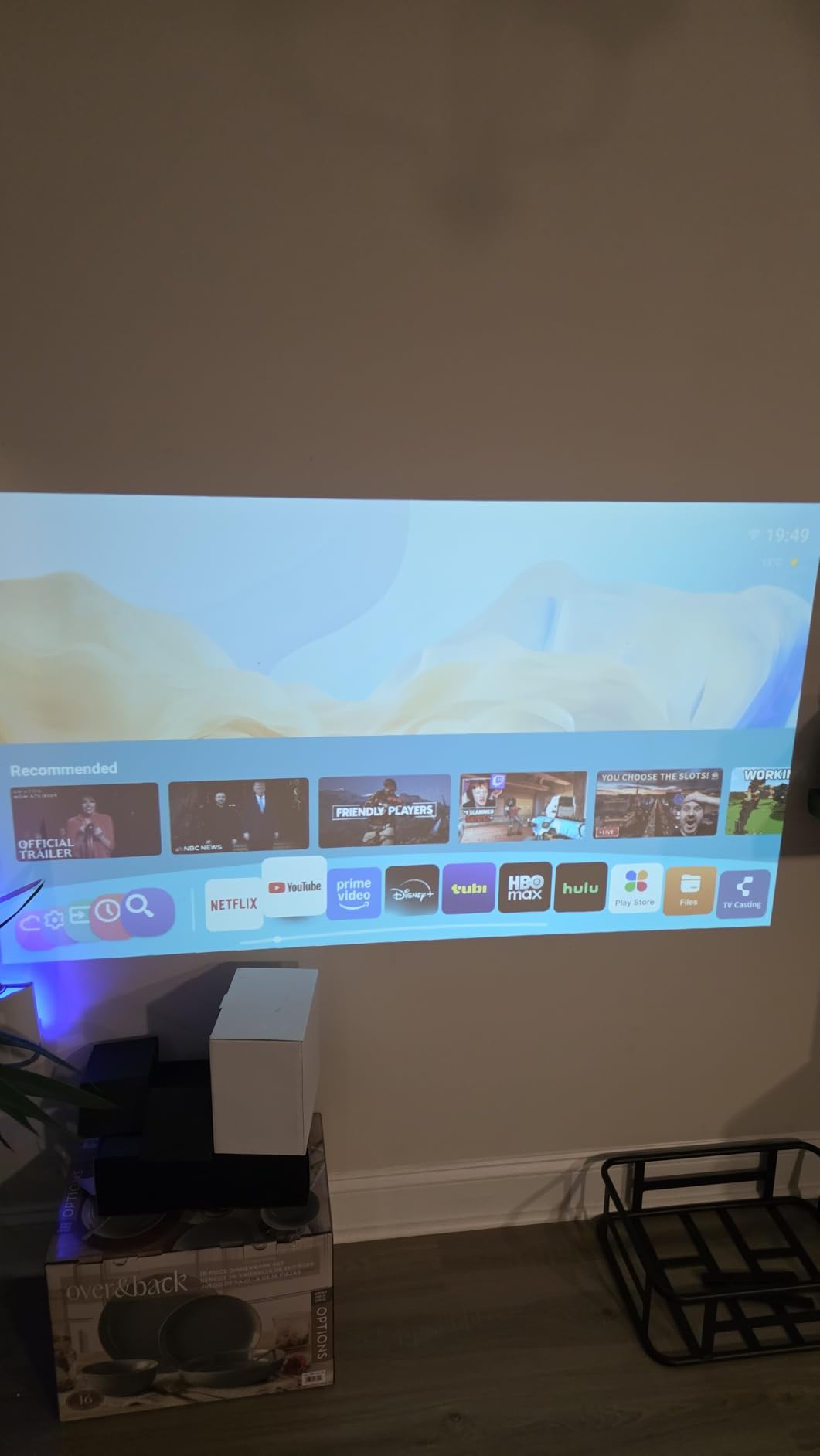 Outdoor Projector with WiFi and Bluetooth & Stand,3000 Brightness,Portable Smart projector with Official Licensed Apps and AI Auto Focus,4K movie projectors Compatible with Netflix/YouTube/PrimeVideo customer photo 1