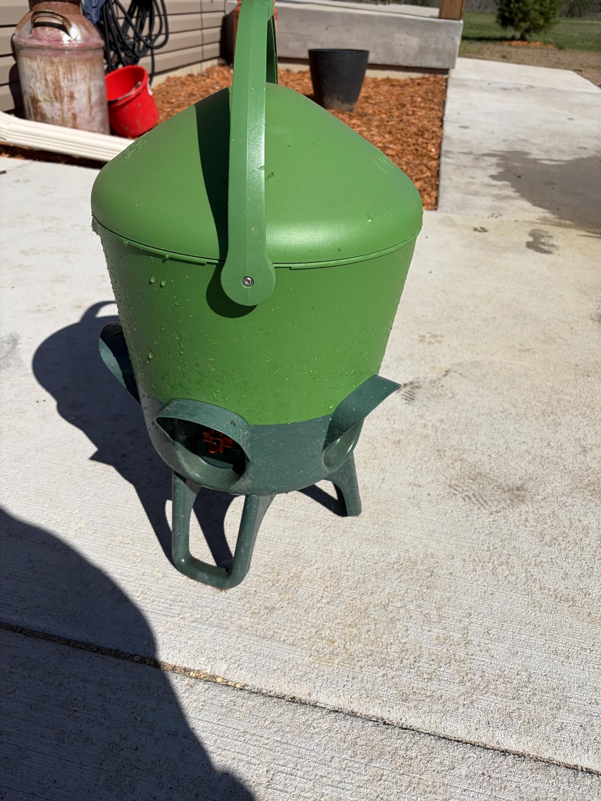 Omlet Insulated Chicken Waterer, 3 Gallon | Automatic Poultry Water Dispenser with 5 Cups & Nipples Included | BPA-Free | Anti-Roost Lid | Sage Green customer photo 2