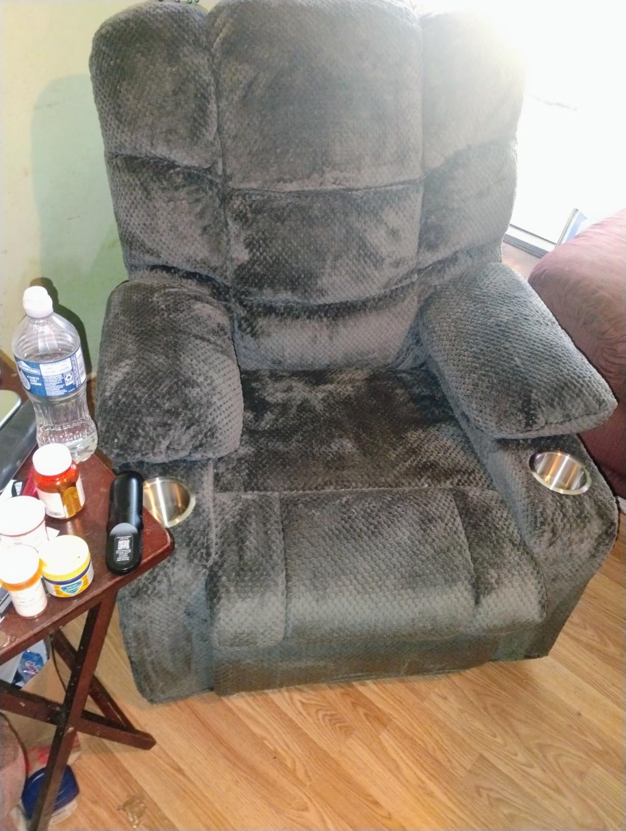 Ultra Wide Power Lift Recliner Chair for Elderly, Rotating Lounge Chair with Hot Massage Heating and Auxiliary Standing Function, Oversized Lazyboy Single Sofa with Cup Holder for Living Room (Grey) customer photo 1