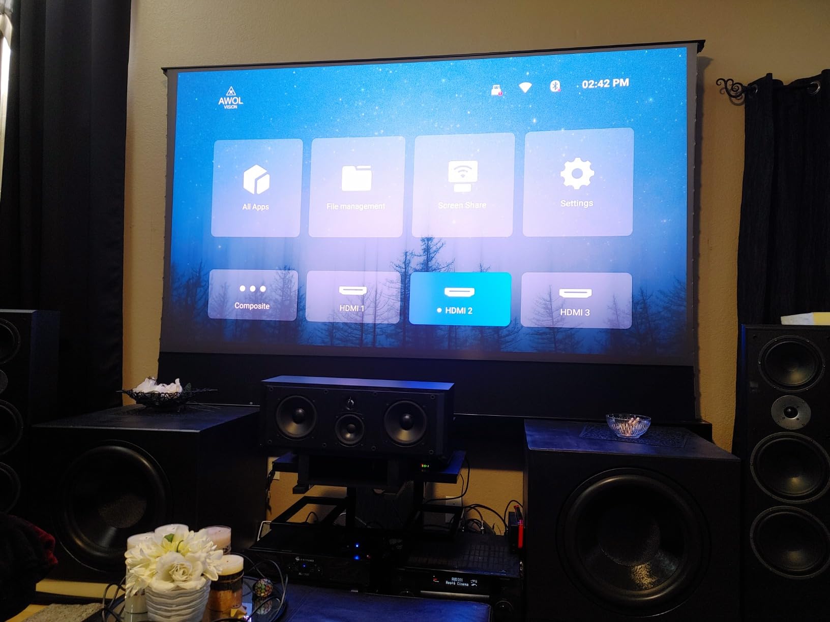 AWOL Aetherion Pro 4K Projector, 2600 ISO Lumens Short Throw, Google TV, PixelLock Clarity, 6000:1 Native Contrast UST Projector, Anti-RBE, 4K 200