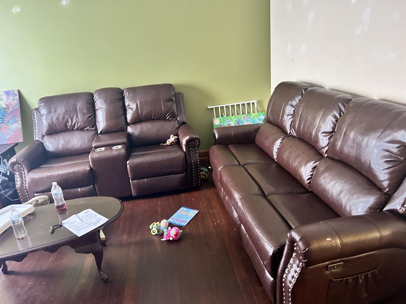 EBELLO Power Recliner Chair with Massage and Heat, Faux Leather Electric Massage Reclining Chair for Adults with Overstuffed Backrest and Side Pocket, Single Sofa for Living Room, Nut Brown customer photo 2