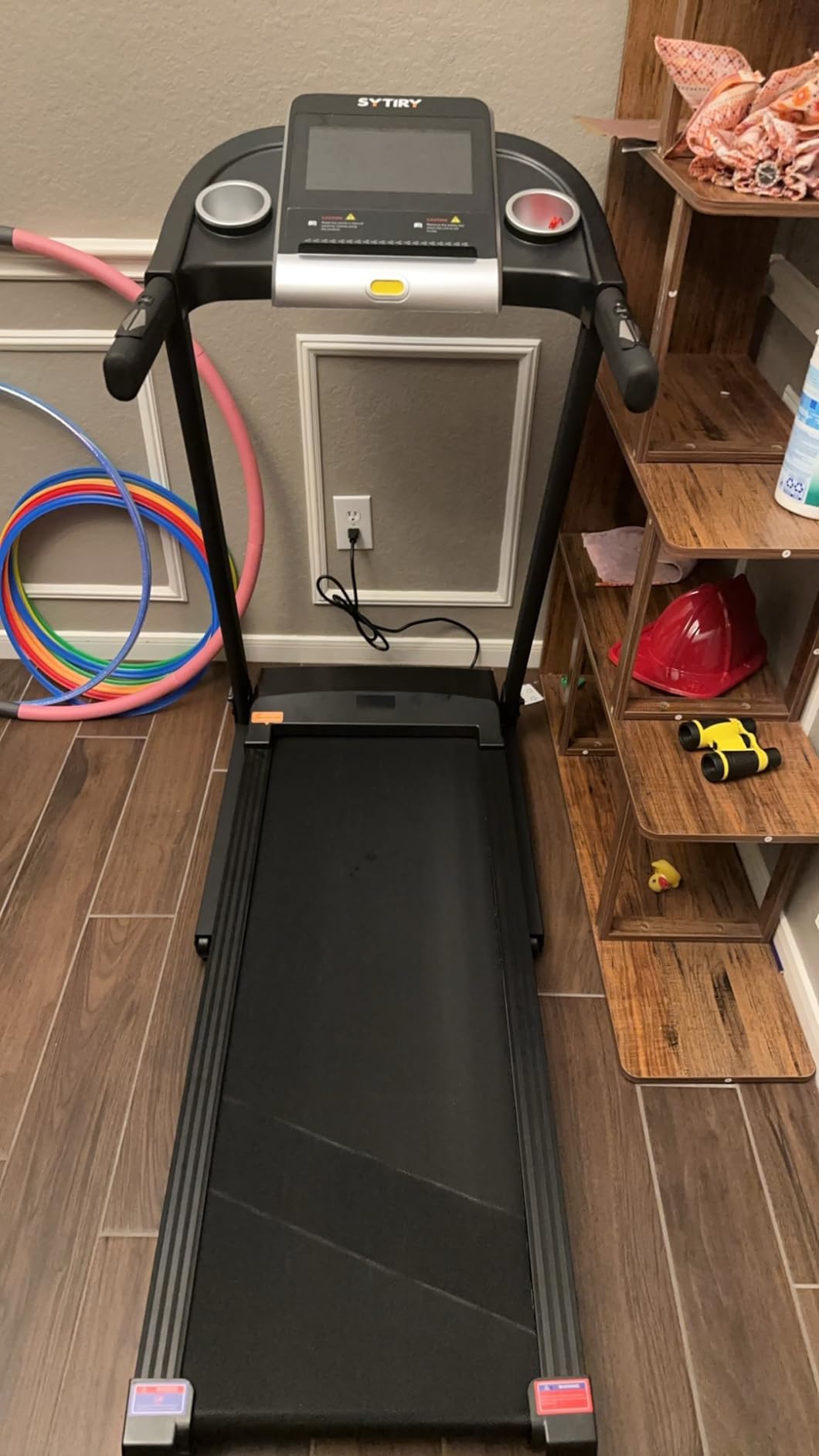 SYTIRY Treadmills for Home with TV Screen and WiFi, Smart Foldable Treadmill Machine, 3D Virtual Sports Scene, HiFi Speakers, Popular APP for Social Networking, Video, and Search, Walking Pad Treadmill customer photo 2