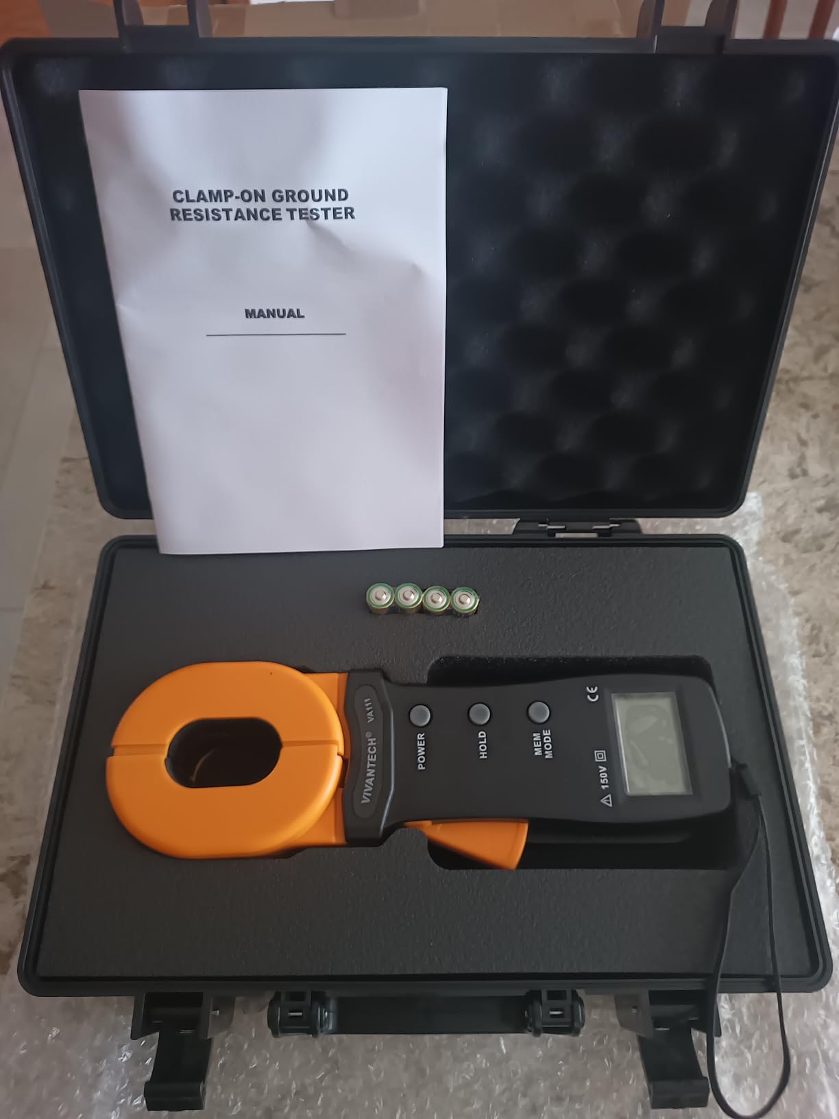 Professional Grade Clamp Ground Resistance Tester, Earth Ground Meter with Current Measurement, Data Storage, Alarm for Power Systems, Telecom and Industrial Use 0.01-500Ω customer photo 1