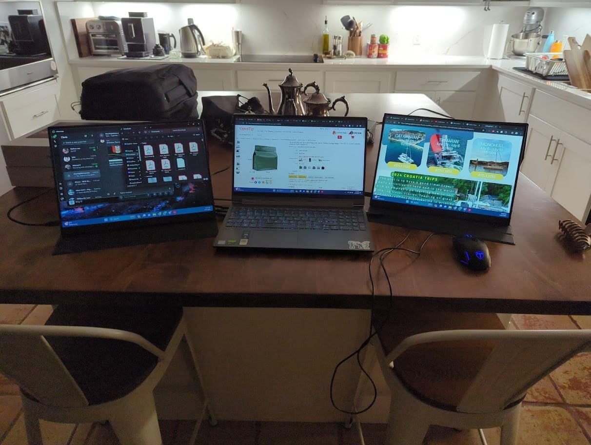 MAGICRAVEN Wireless Portable Monitor for Laptop with Battery, 15.6