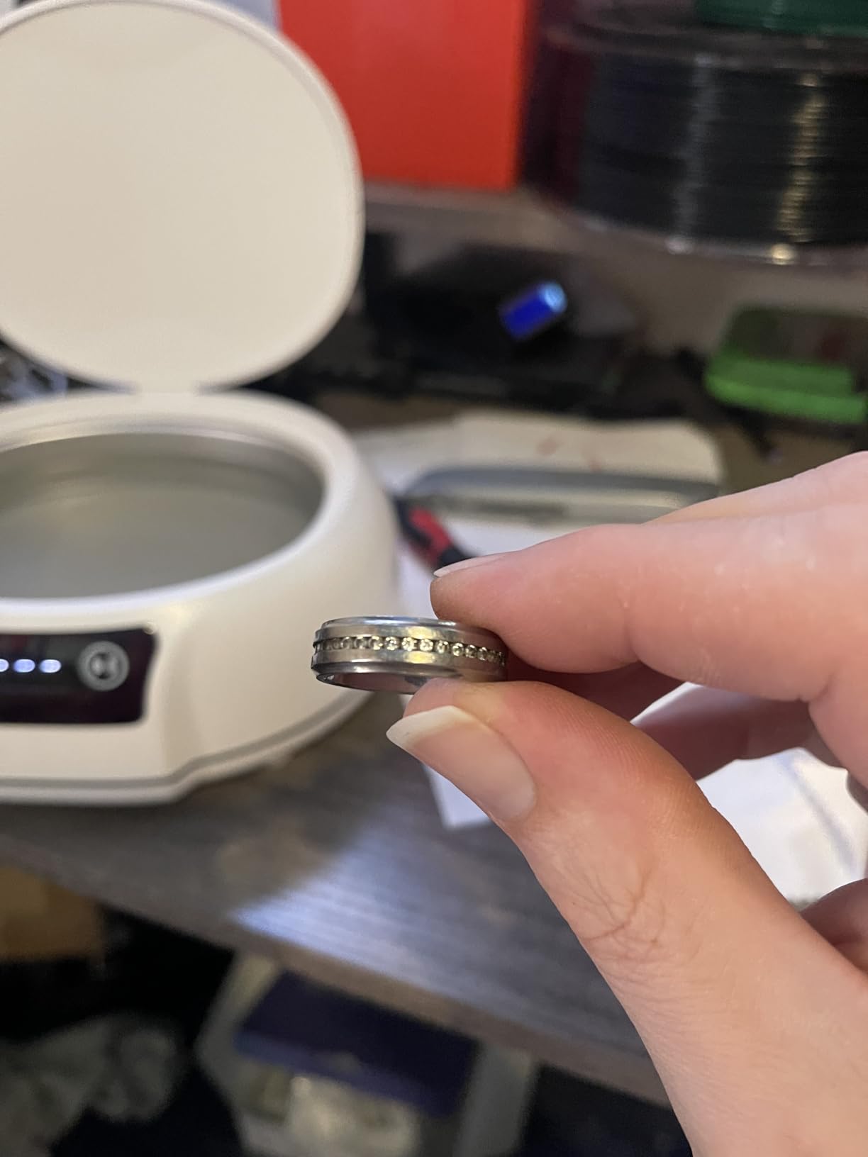 KUNPHY Ultrasonic Jewelry Cleaner, 400ml Sonic Cleaner for Rings, Glasses customer photo 2