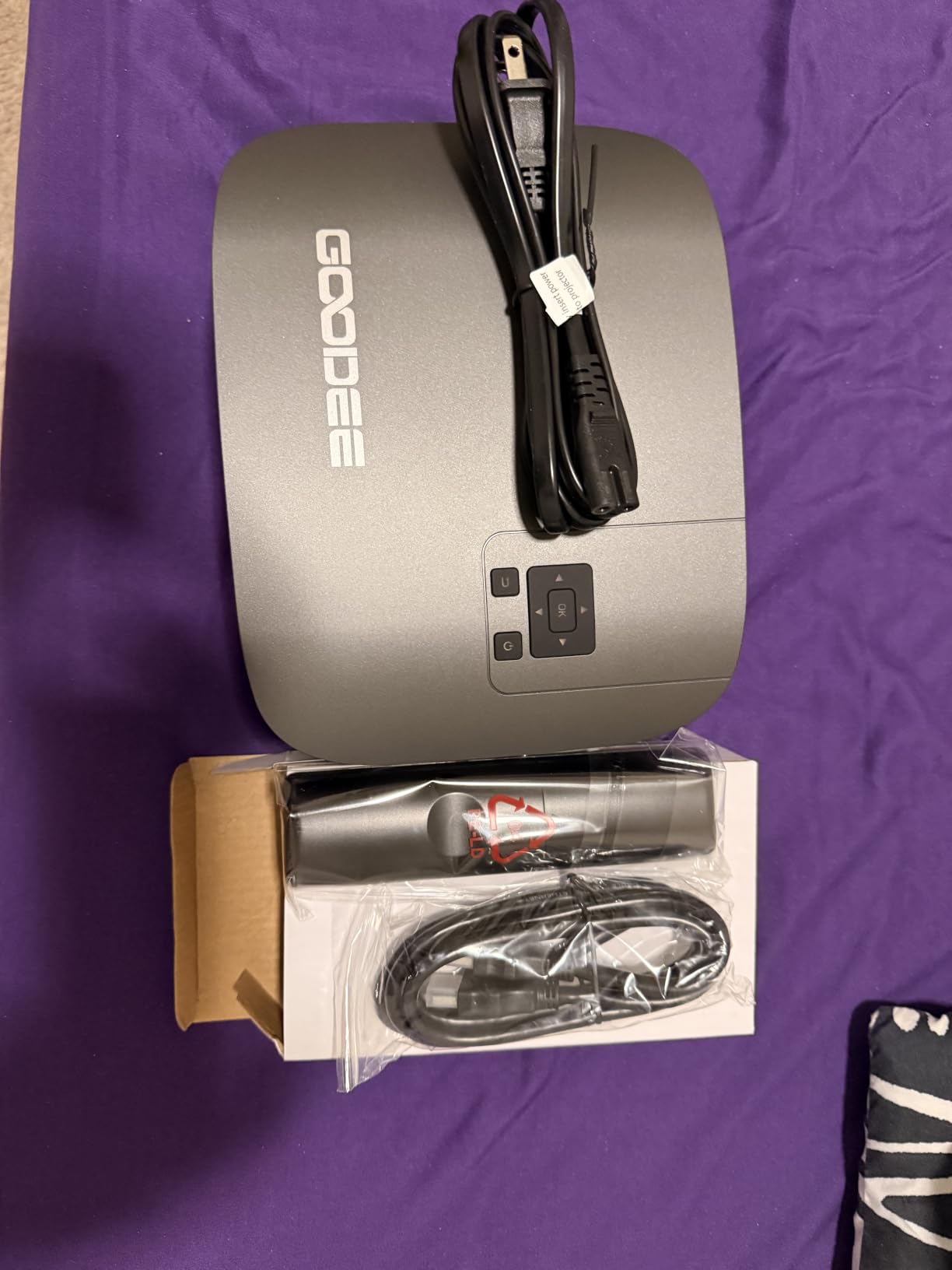 GOODEE Mini Projector [Official Licensed Google TV] Built-in Apps | 1080P Native Image Compatible with Netflix/YouTube/Prime Video/Disney+, Support WiFi and Bluetooth, HDMI/Phone/Laptop customer photo 2