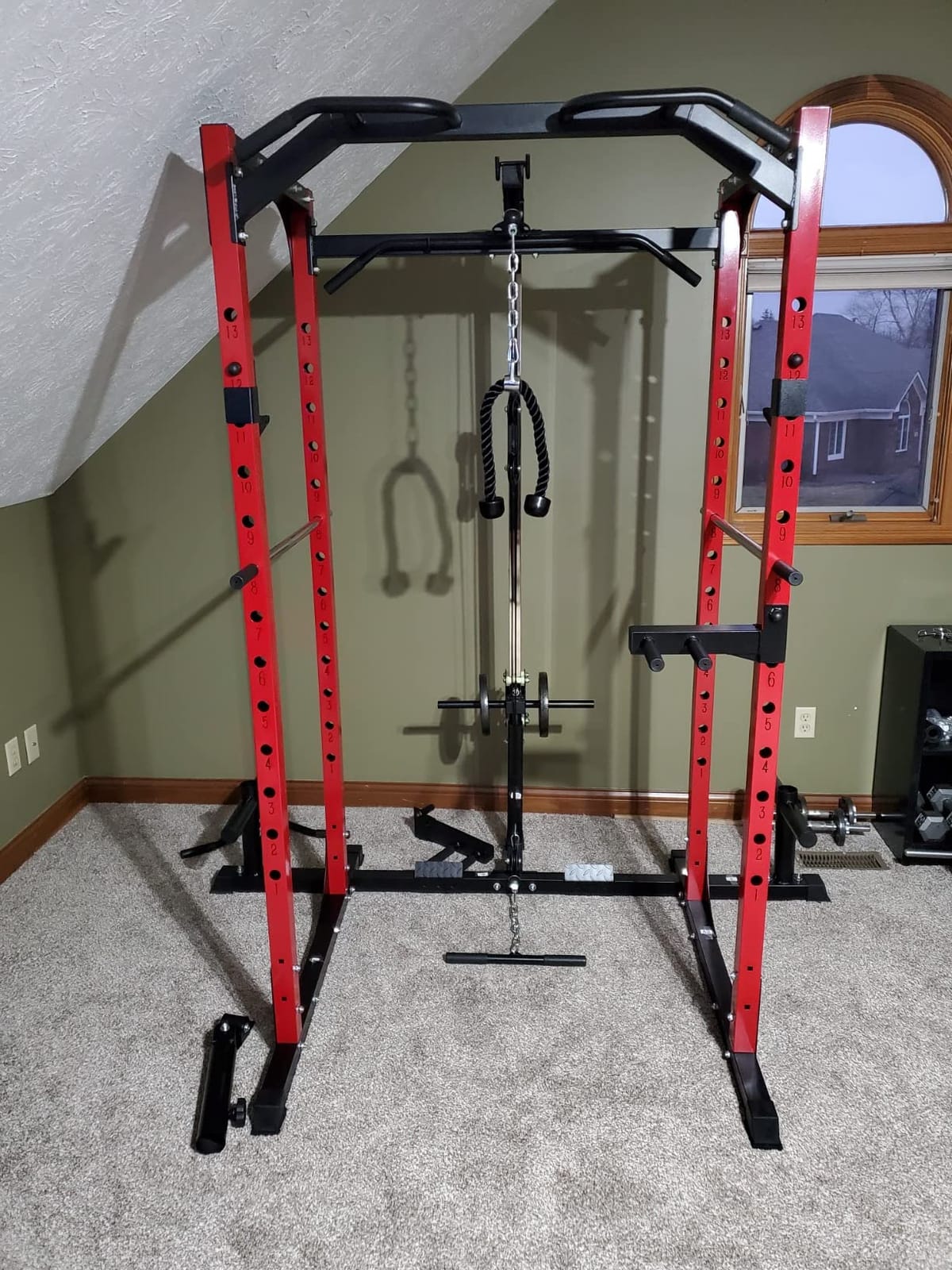 Mikolo F4 2.0 Power Cage with Dual-Track Smooth Pulley System, 1200LBS Power Rack with Leg Hold-Down for Heavy LAT Pulldowns customer photo 1