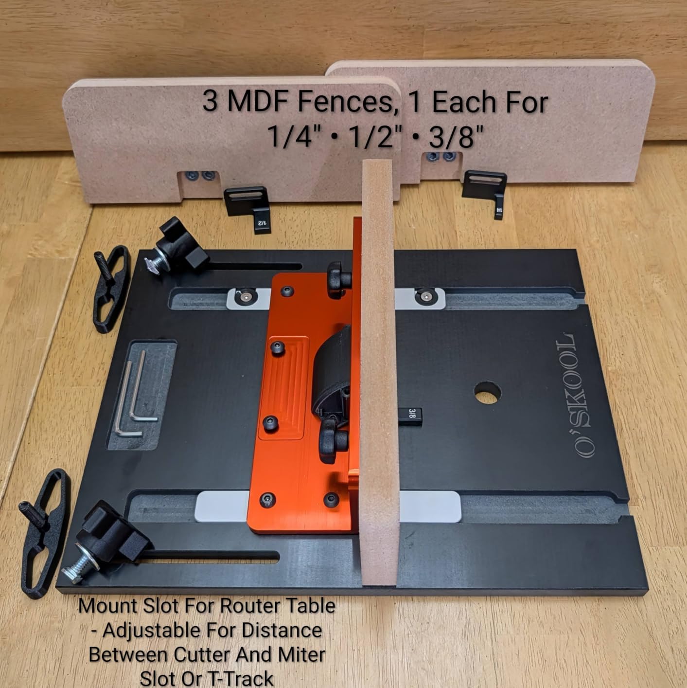 O’SKOOL Box Joint Jig for Router Tables, 1/4