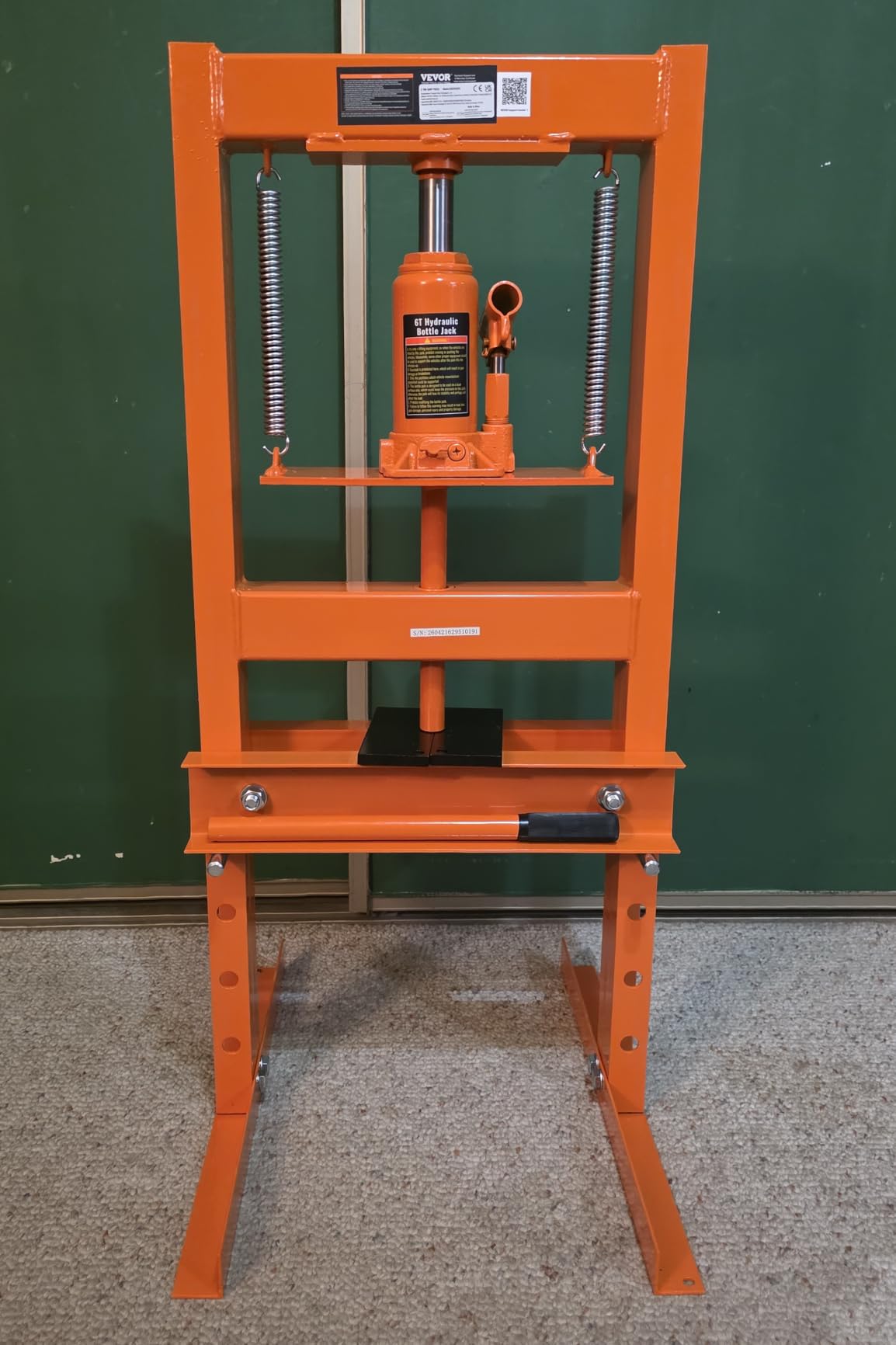 VEVOR 12 Ton Shop Press, H-Frame Garage Floor Bottle Jack Hydraulic Press customer photo 1