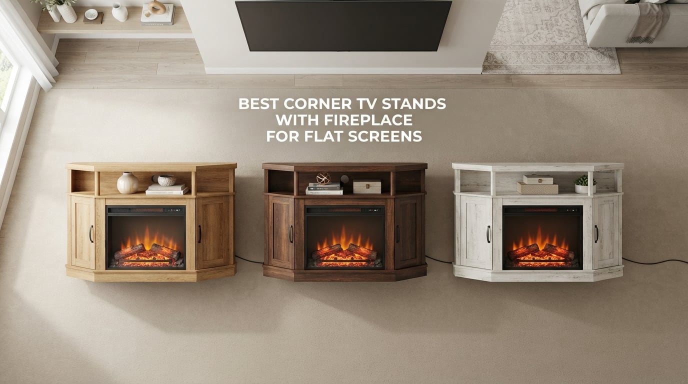 best corner tv stands with fireplace for flat screens