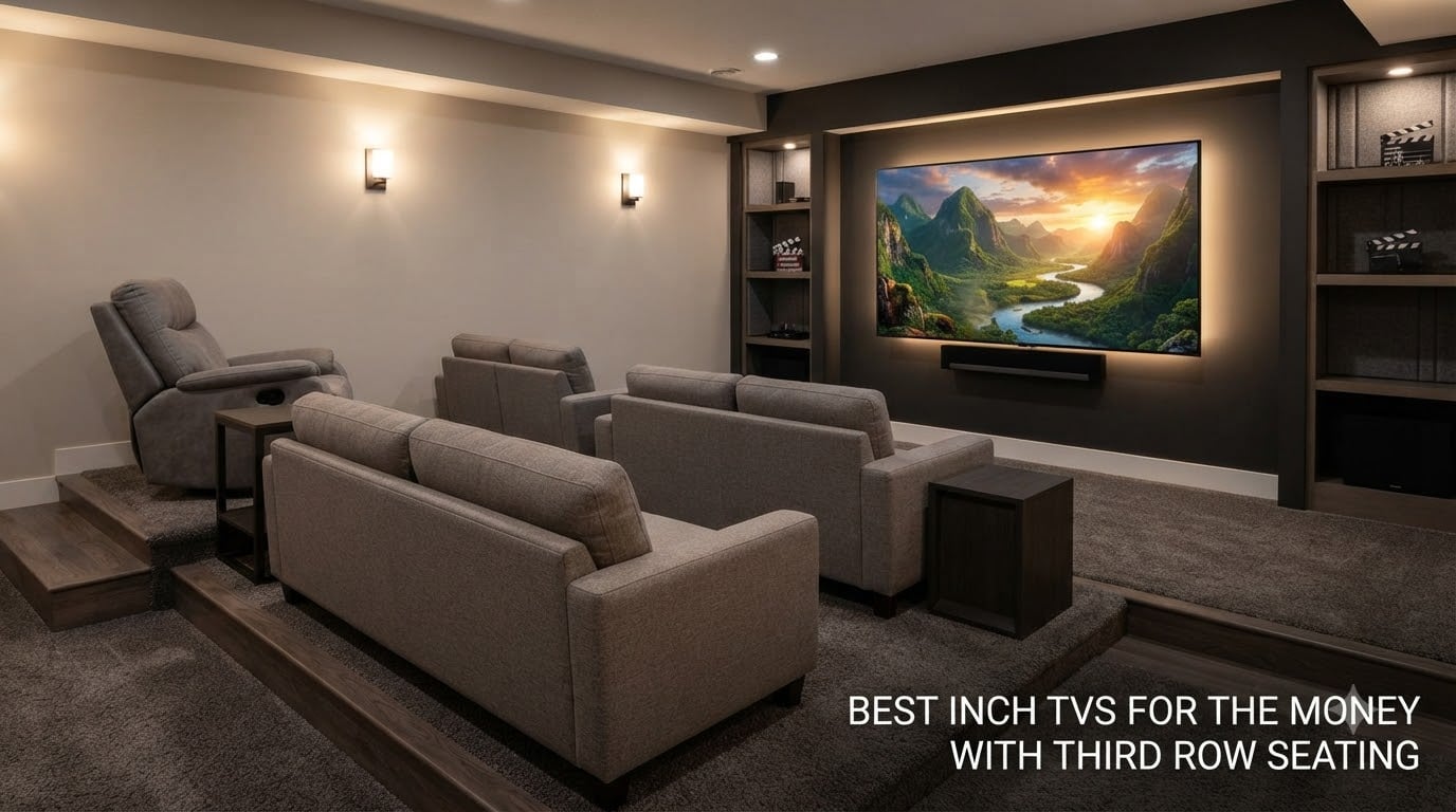 best 65 inch tvs for the money with third row seating