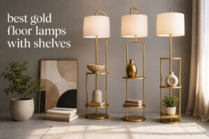 best gold floor lamps with shelves