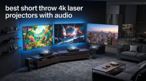 best short throw 4k laser projectors with audio
