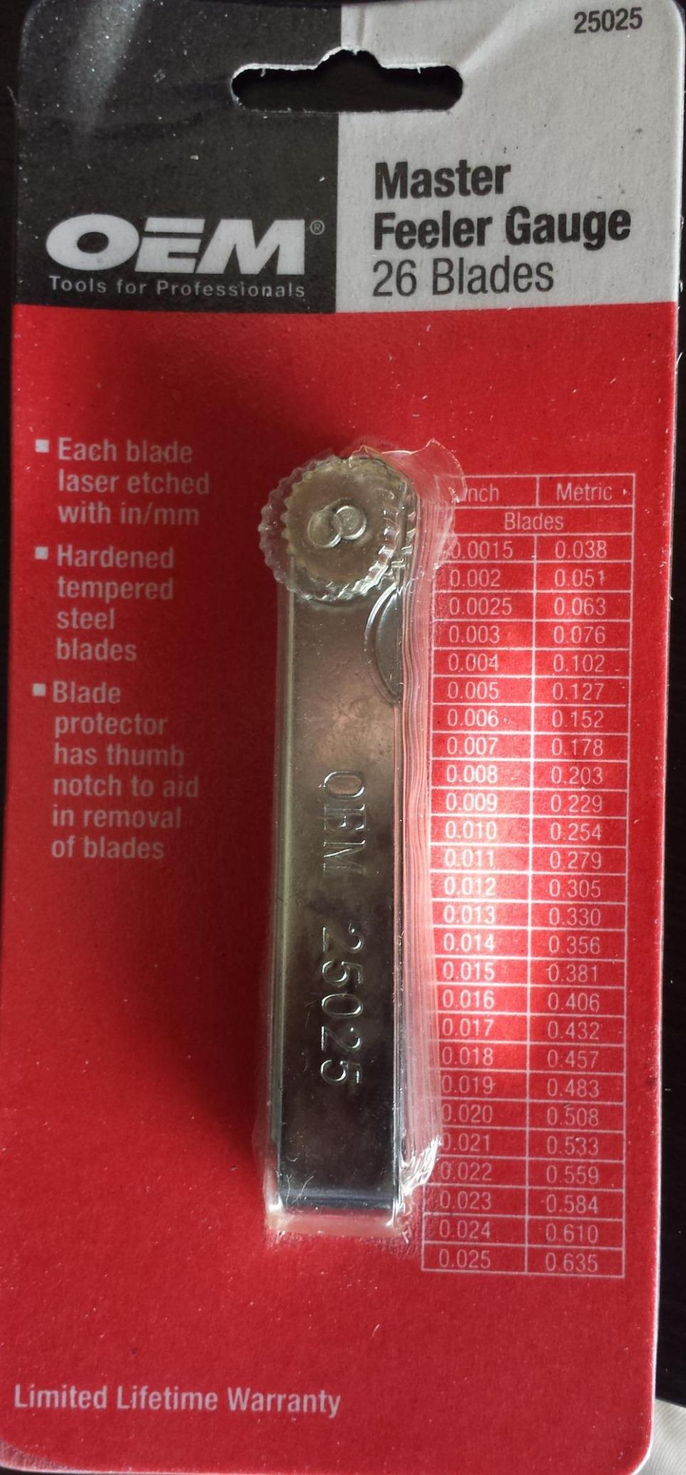 OEMTOOLS 25024 22 Blade Go-No-Go Feeler Gauge, Precision Measurement for Mechanics, Ideal for Engine Tappets, Machine and Guitar Setup, Includes Metric and SAE Blades customer photo 1