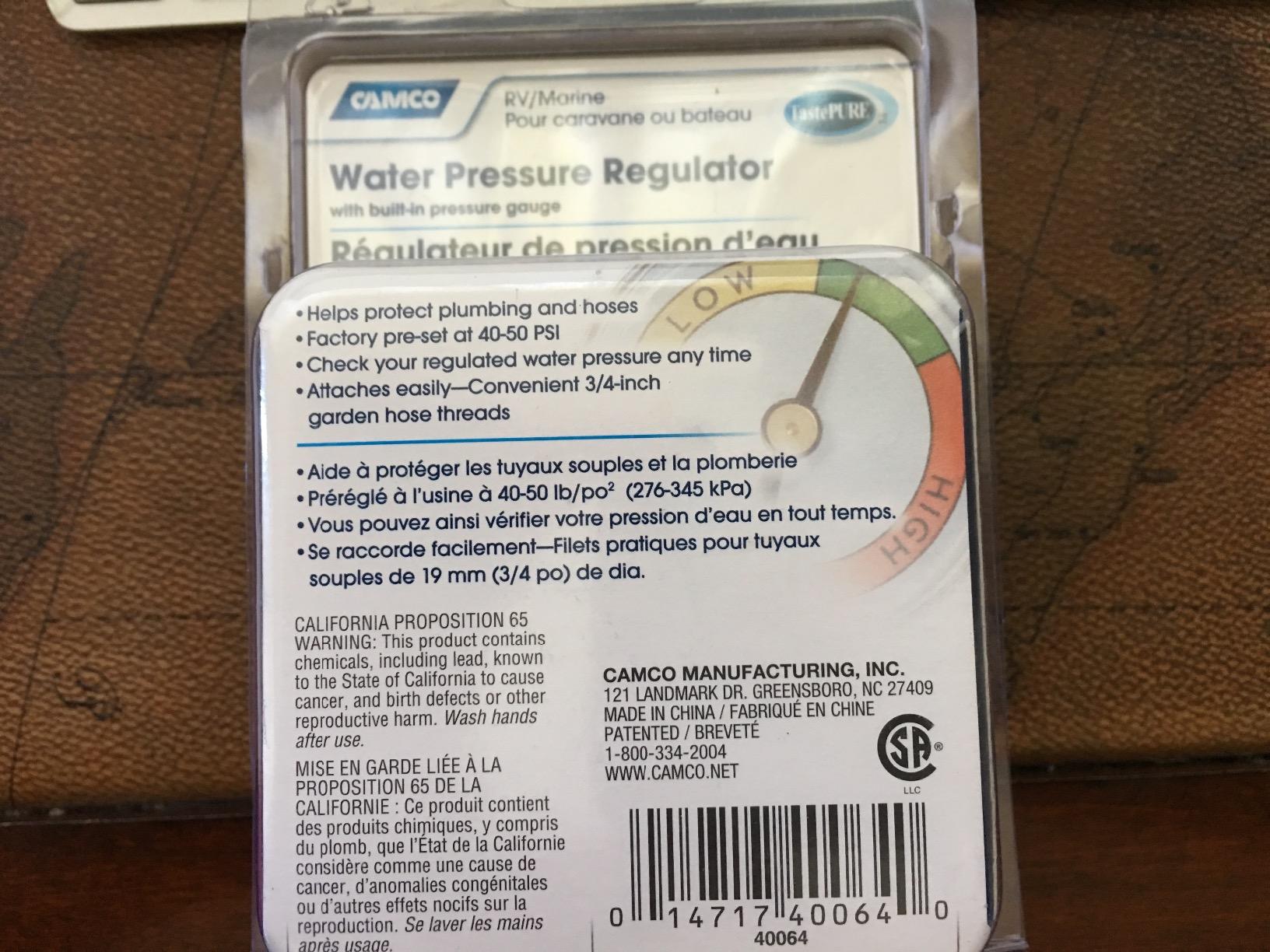 Camco Brass Water Pressure Regulator with Gauge- Helps Protect RV Plumbing and Hoses from High-Pressure City Water - Easy Read Gauge (40064) customer photo 2