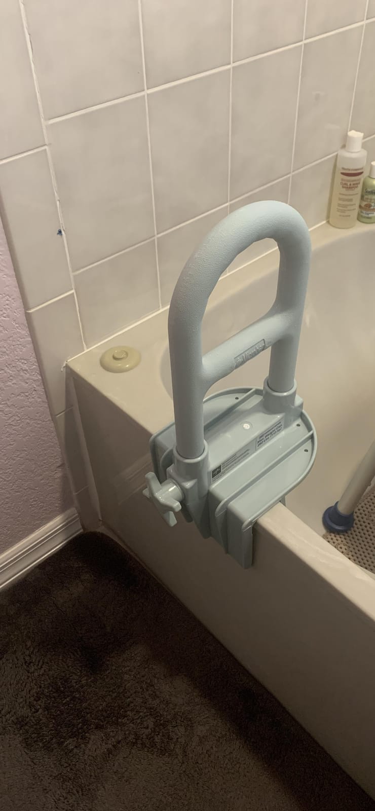 Medline Clamp-On Bathtub Grab Bar, Fits Tub Walls 2.75–6.25 in Wide customer photo 1
