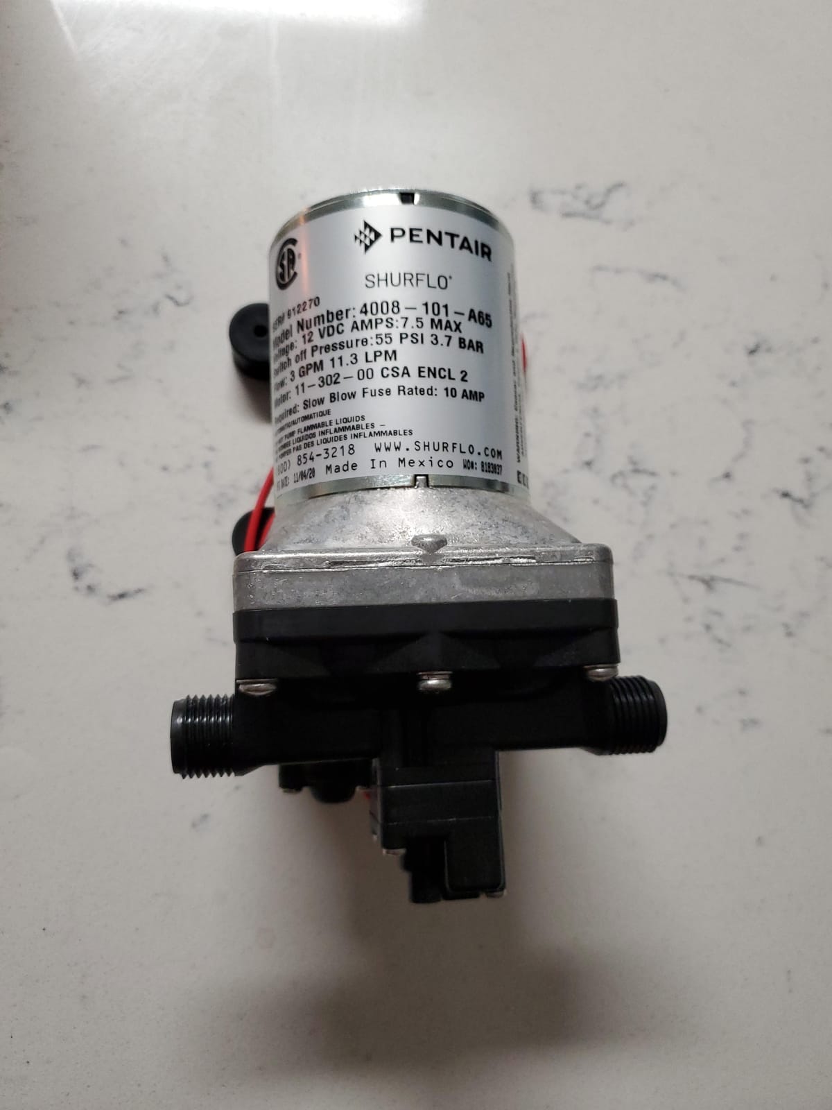 RecPro RV Water Pump Direct Replacement for Shurflo 4008-101-A65 3.0 GPM 12V Self-Prime Camper Water Pump customer photo 1