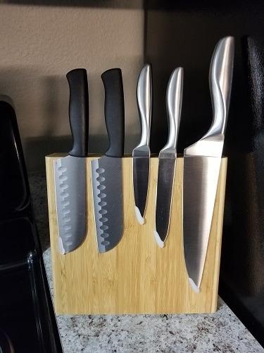 Magnetic Knife Block Without Knives By Coninx - Magnetic Knife Holder for Safe, Clean & Tidy Knife Storage - Bamboo Knife Rack Magnetic Stand for Cooking Utensils & More - Elegant Magnetic Knife Rack customer photo 1