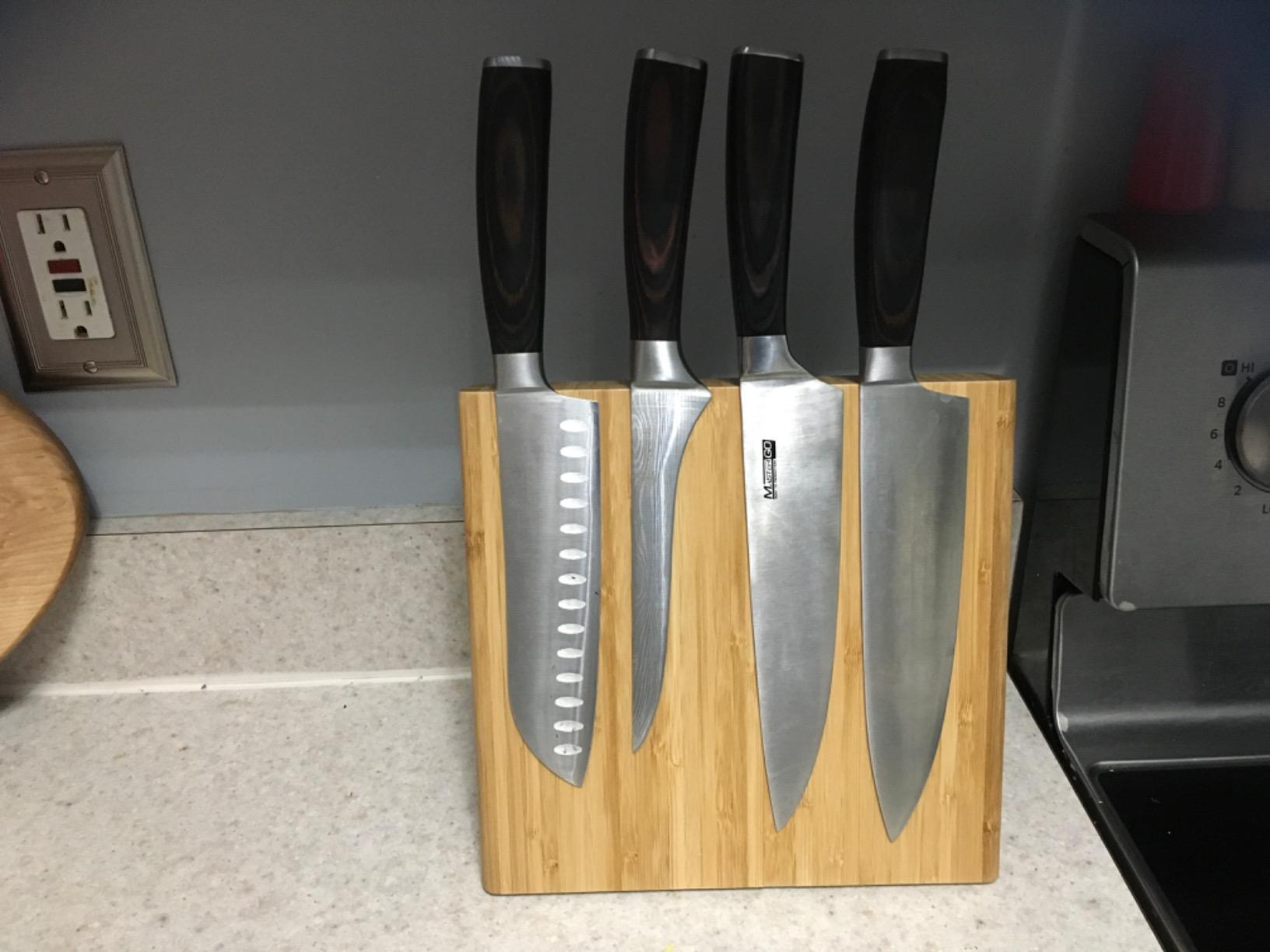 Magnetic Knife Block Without Knives By Coninx - Magnetic Knife Holder for Safe, Clean & Tidy Knife Storage - Bamboo Knife Rack Magnetic Stand for Cooking Utensils & More - Elegant Magnetic Knife Rack customer photo 2
