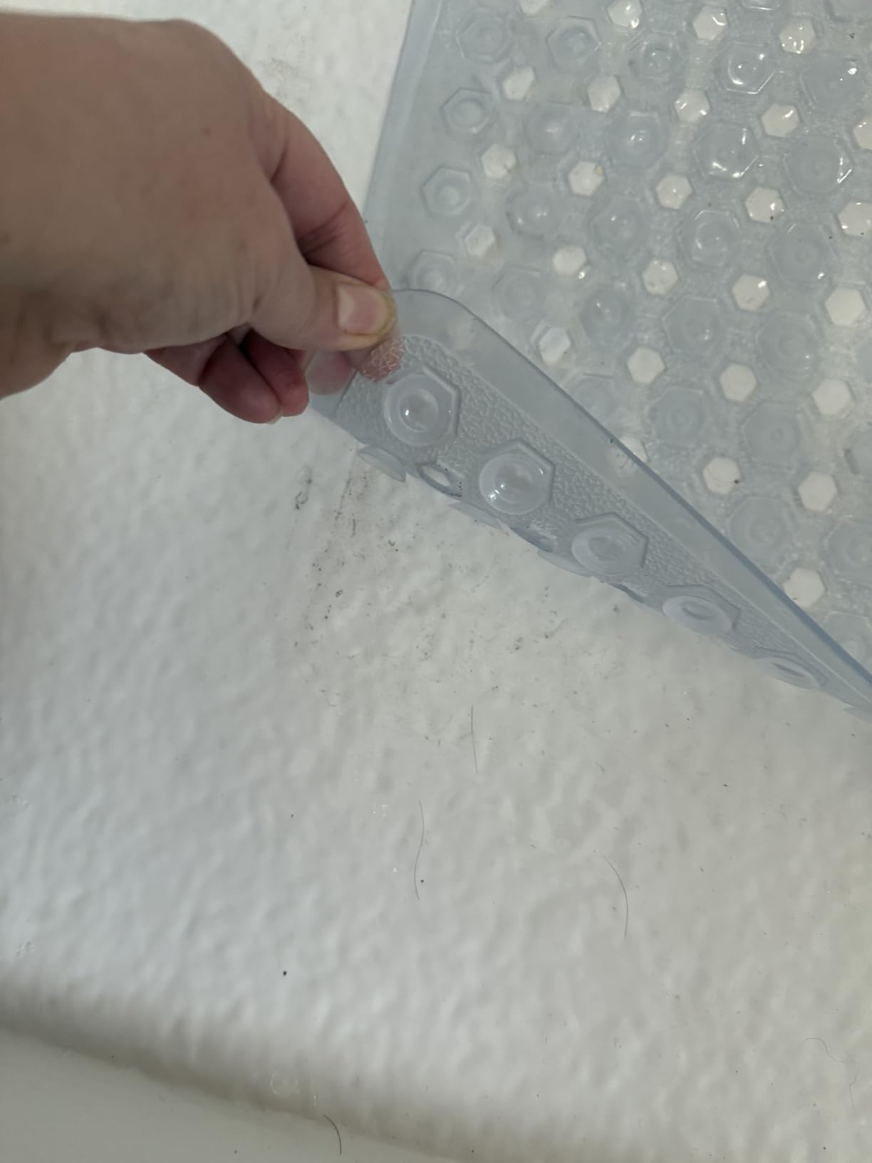 GORILLA GRIP Bath Tub Shower Mat, Bathtub Floor Liner, 35x16 Clear customer photo 1