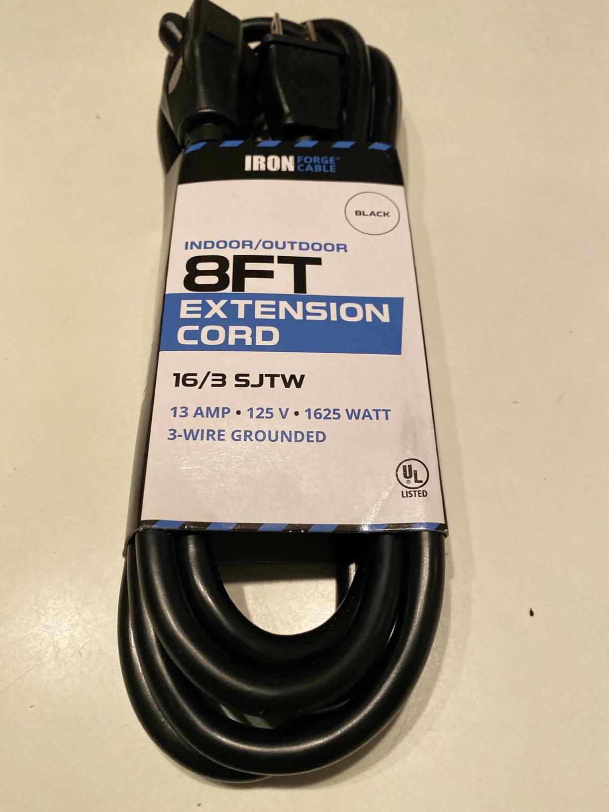 Iron Forge Cable 16 Gauge Heavy Duty Black Extension Cord, 50 Ft - SJTW customer photo 2