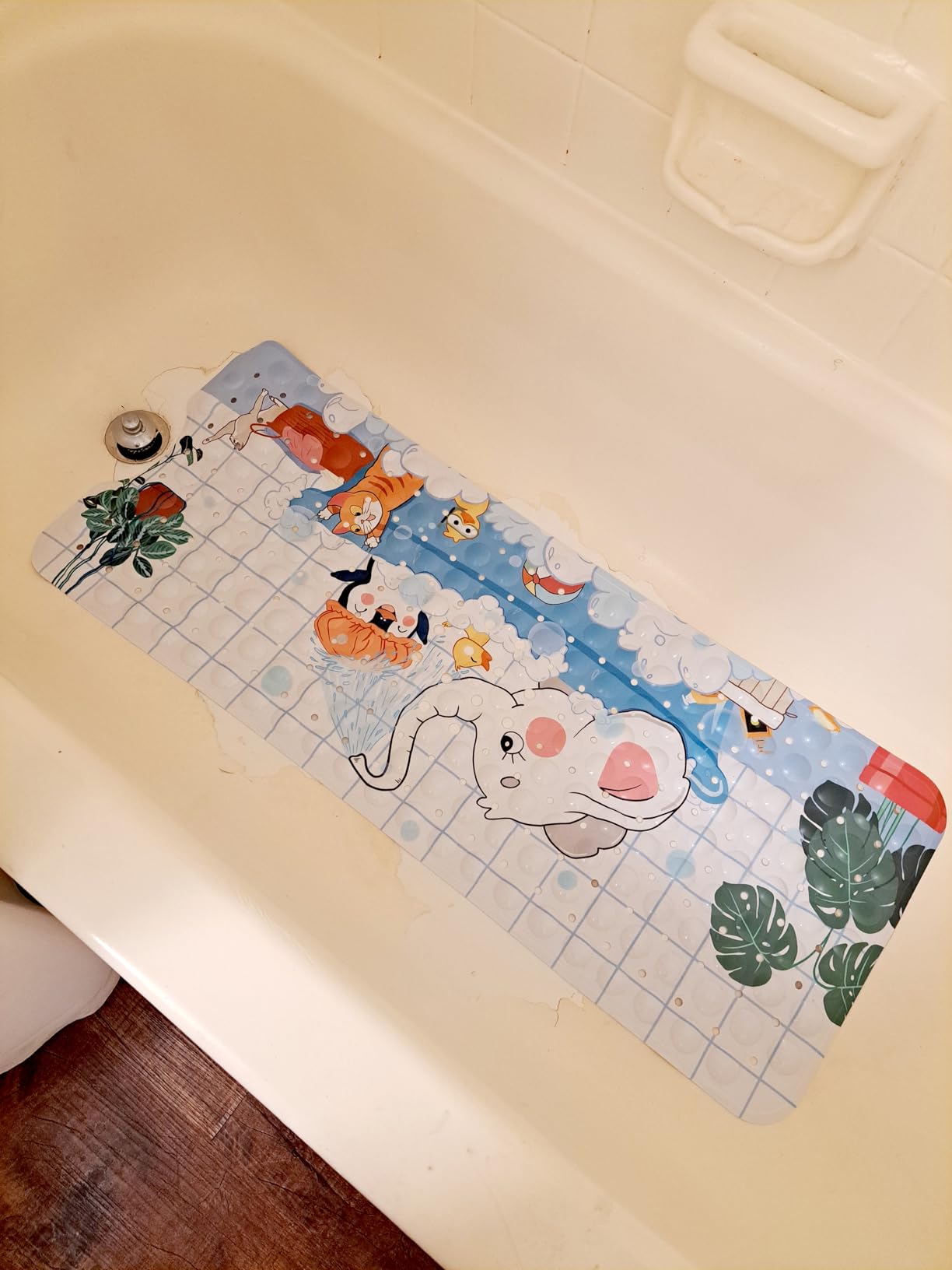 AmazerBath Shower Mat Non Slip 40 x 16 Inches, Shower Stall Mats with Suction Cups and Drain Holes, Non Slip Bath Mat for Tub for Elderly & Kids, Clear customer photo 1