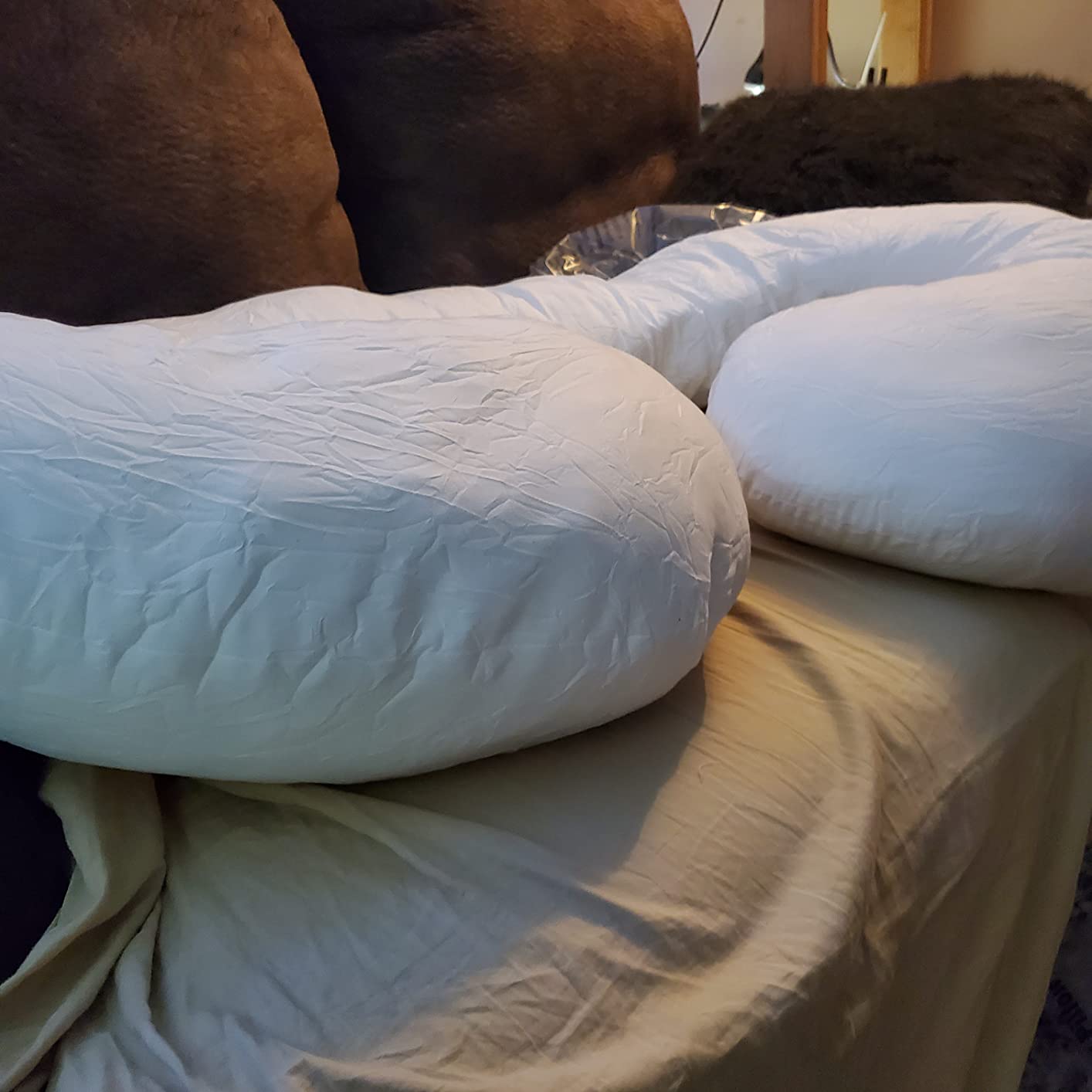 INSEN Pregnancy Pillow for Sleeping, Maternity Pillow with Jersey Cotton Cover,C Shaped Body Pillow for Pregnant (Gray) customer photo 1