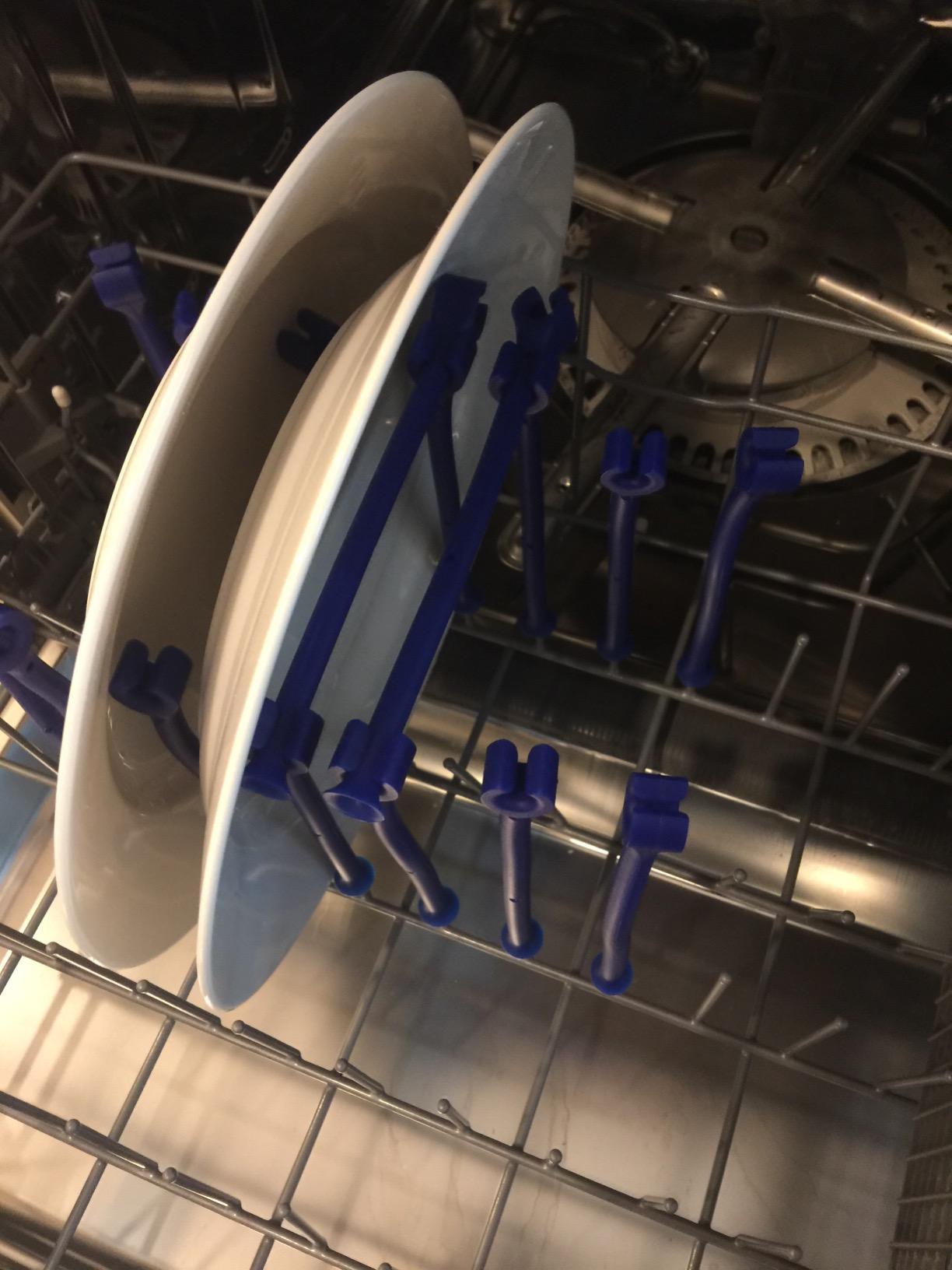 YouU Silicone Stemware Saver Flexible Stemware Holder Dishwasher Wine Glass Protector Tether Silicone Dishwasher Attachment (Blue/8 pcs) customer photo 2