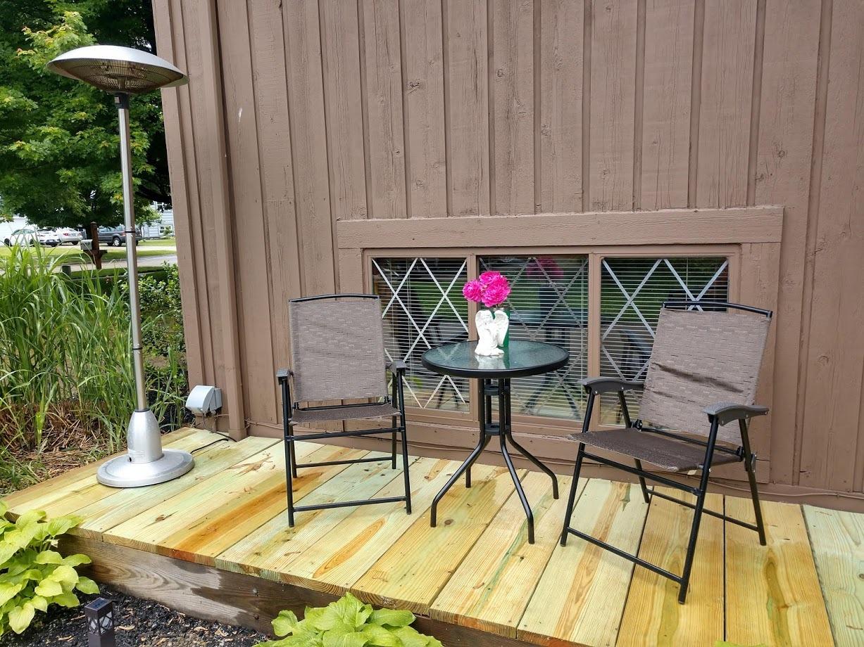 Goplus Patio Bistro Set, 3-Piece Patio Dining Furniture Set with Round Tempered Glass Table, 2 Foldable Chairs, Small Outdoor Folding Chairs & Table Set for Porch Garden Pool Yard customer photo 1