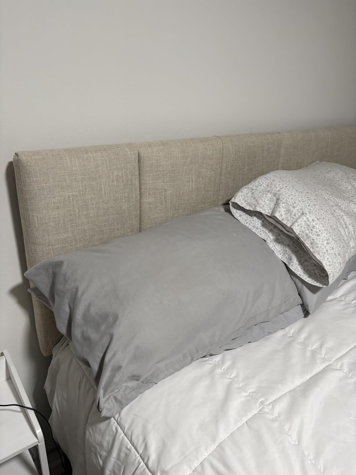 HAOBO Home Upholstered Headboard Foldable King Size Headboards Eastern King/California King Linen Panel with Height Adjustments customer photo 1
